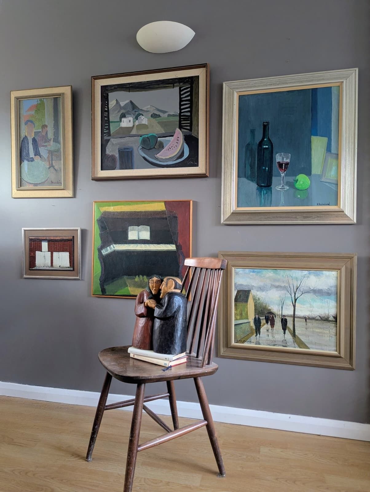 The White Doors, Oil Painting, Mid 20th Century photo furniture