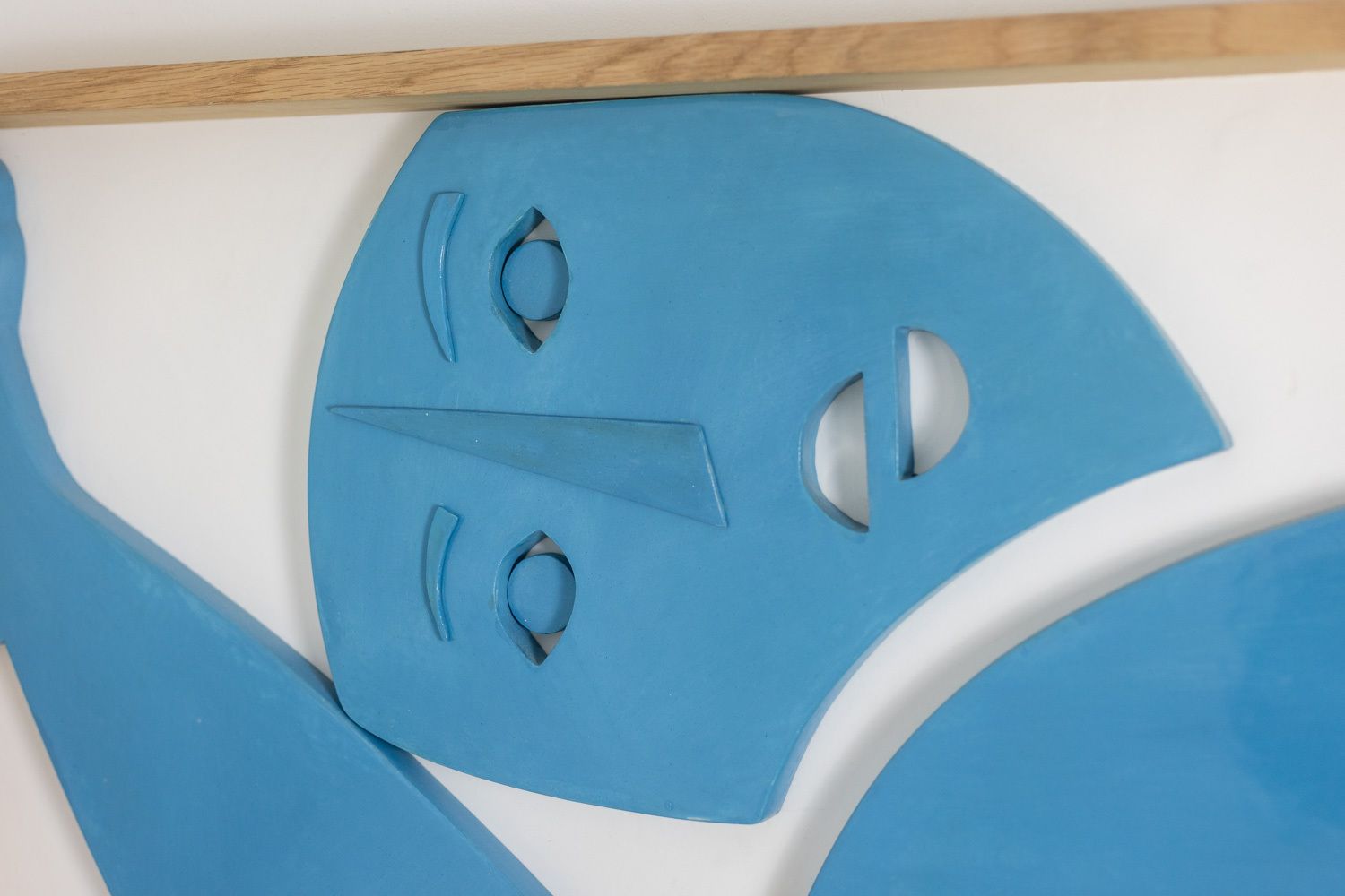 Blue Lacquered Wood Bas Relief. Contemporary Work By A French Artist. photo furniture