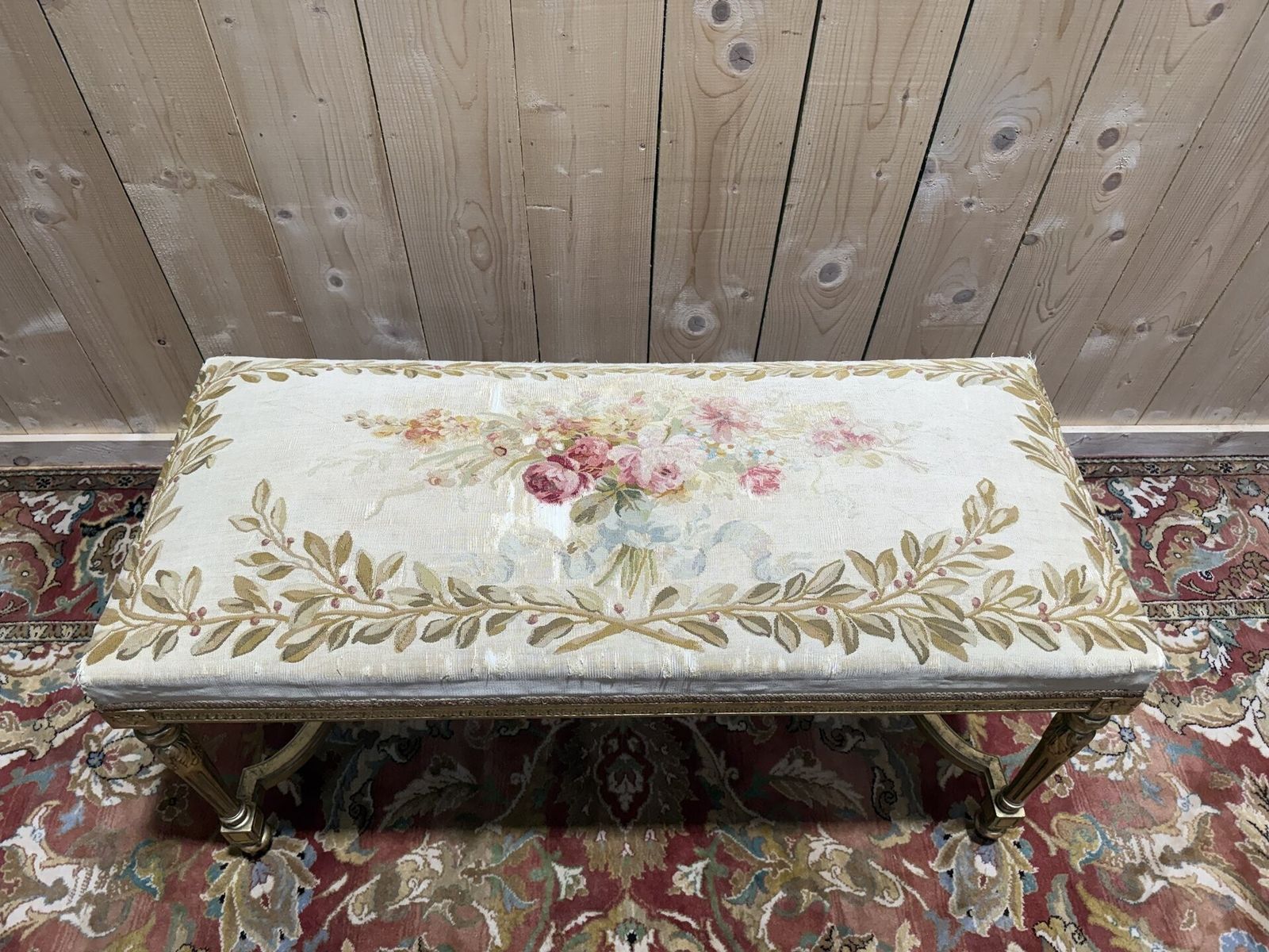 Banc   Banquette D'office De Style Louis XVI En Bois Doré photo furniture
