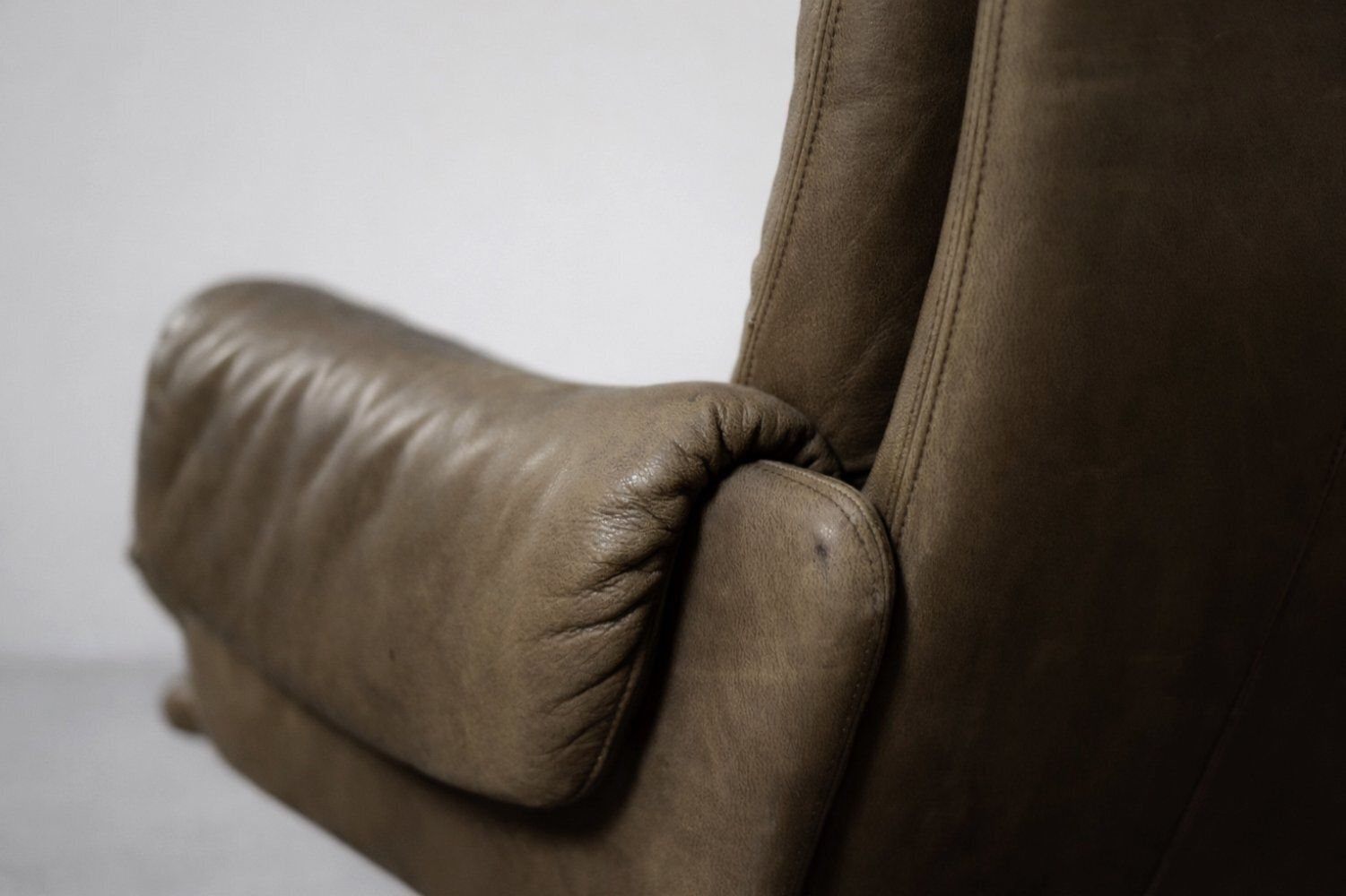 Mid Century Modern German Brown Leather Lounge Swivel Chair From Musterring, 1960s photo buy