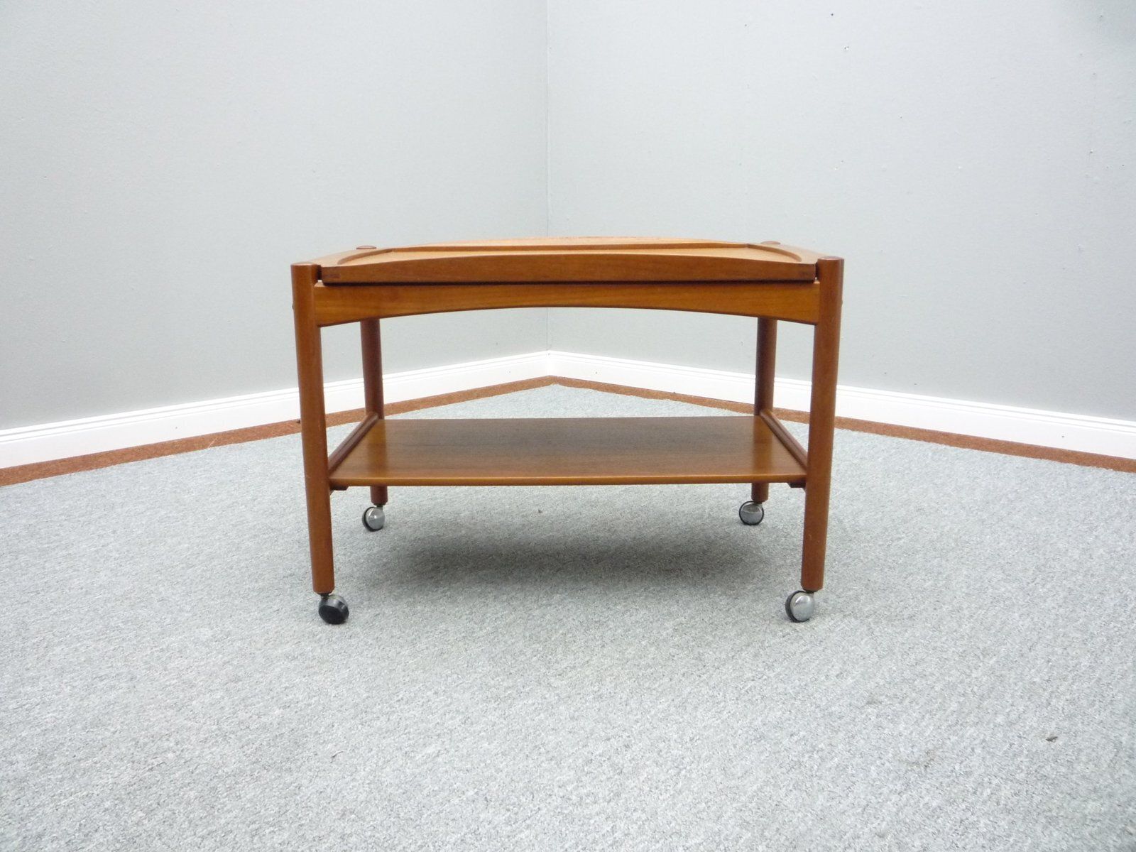 Danish Teak Bar Cart By Poul Hundevad, 1960s photo furniture