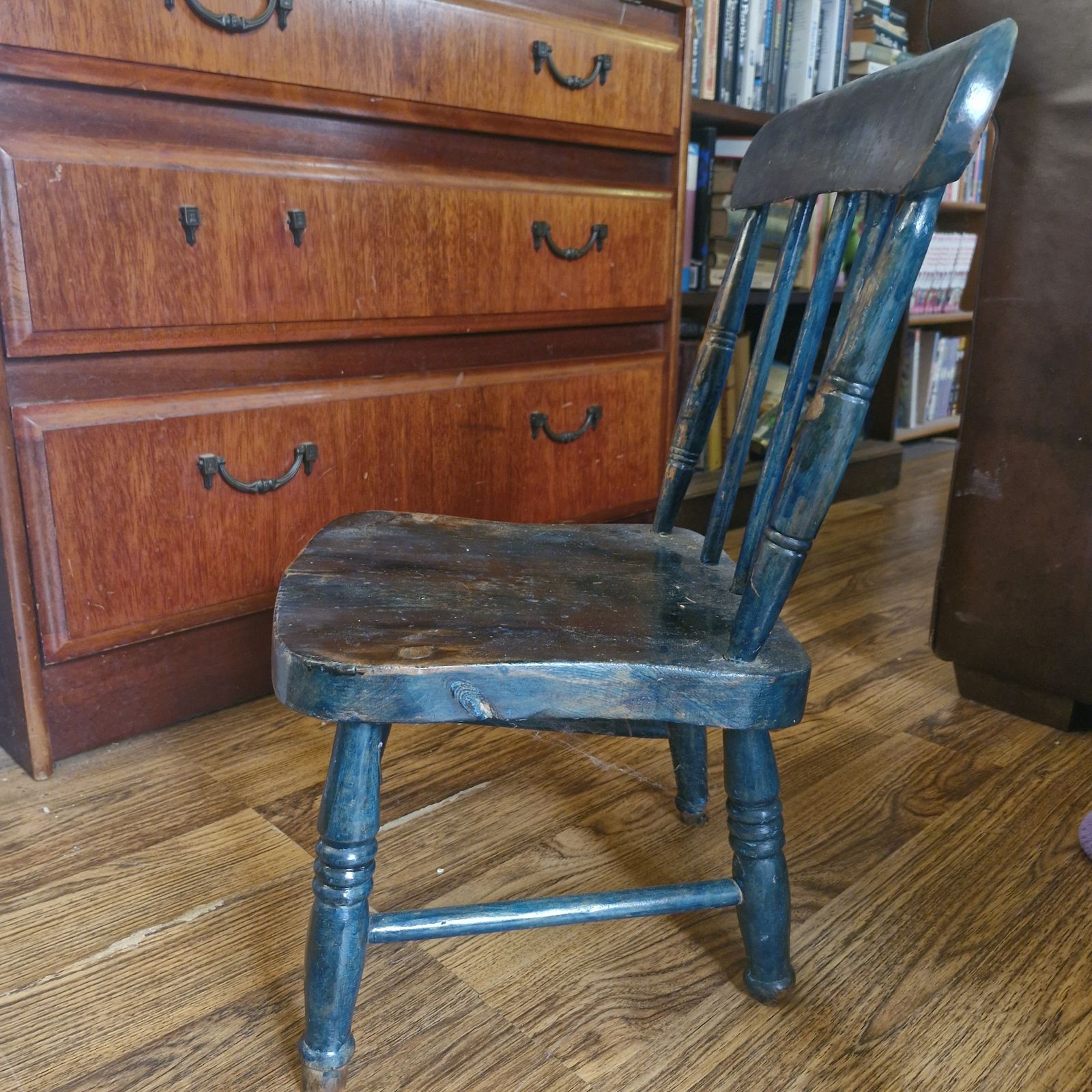 Antique Children's Wooden Windsor Chair photo for sale