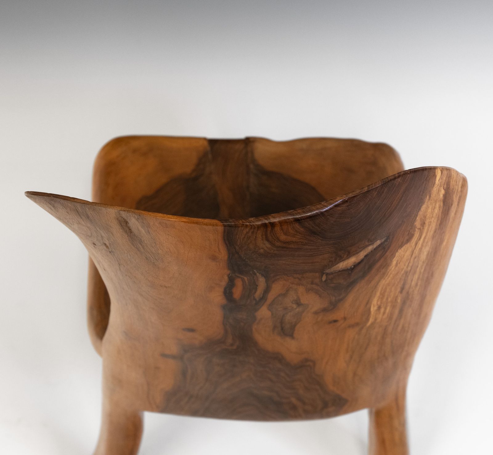 Pierre Decorse Organic Sculptural Walnut Wood Wabi Sabi Side Chair photo vinterior