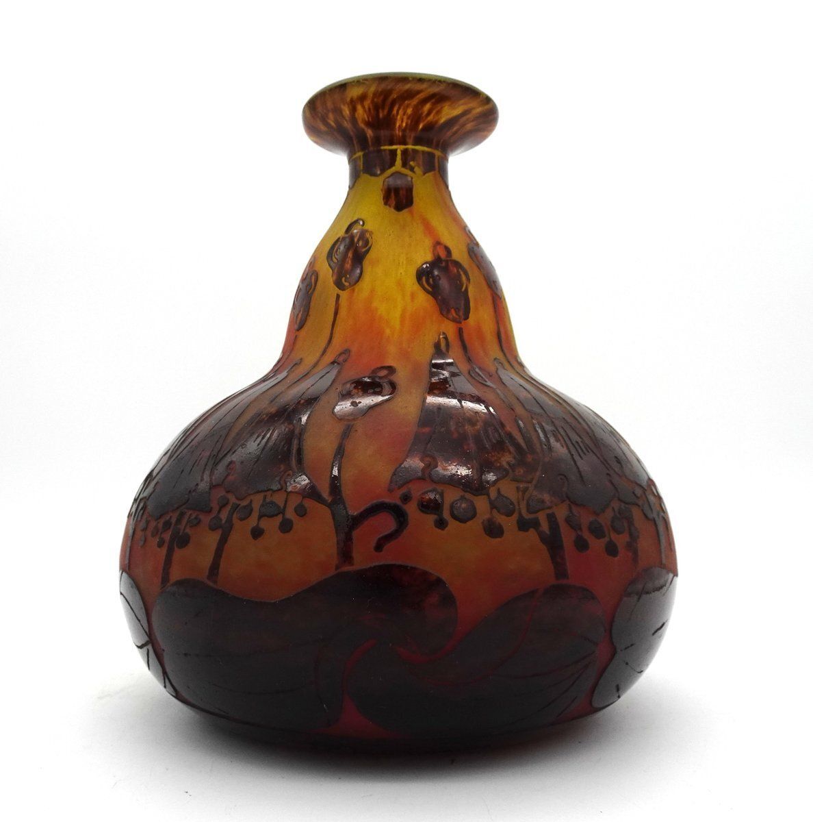 Le Verre Francais Vase In Glass By Charles Schneider, 1920s