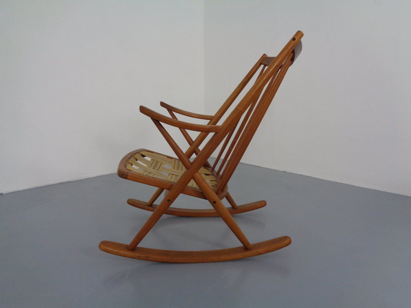 Furniture Teak Rocking Chair By Frank Reenskaug For Bramin, Denmark, 1960s photo