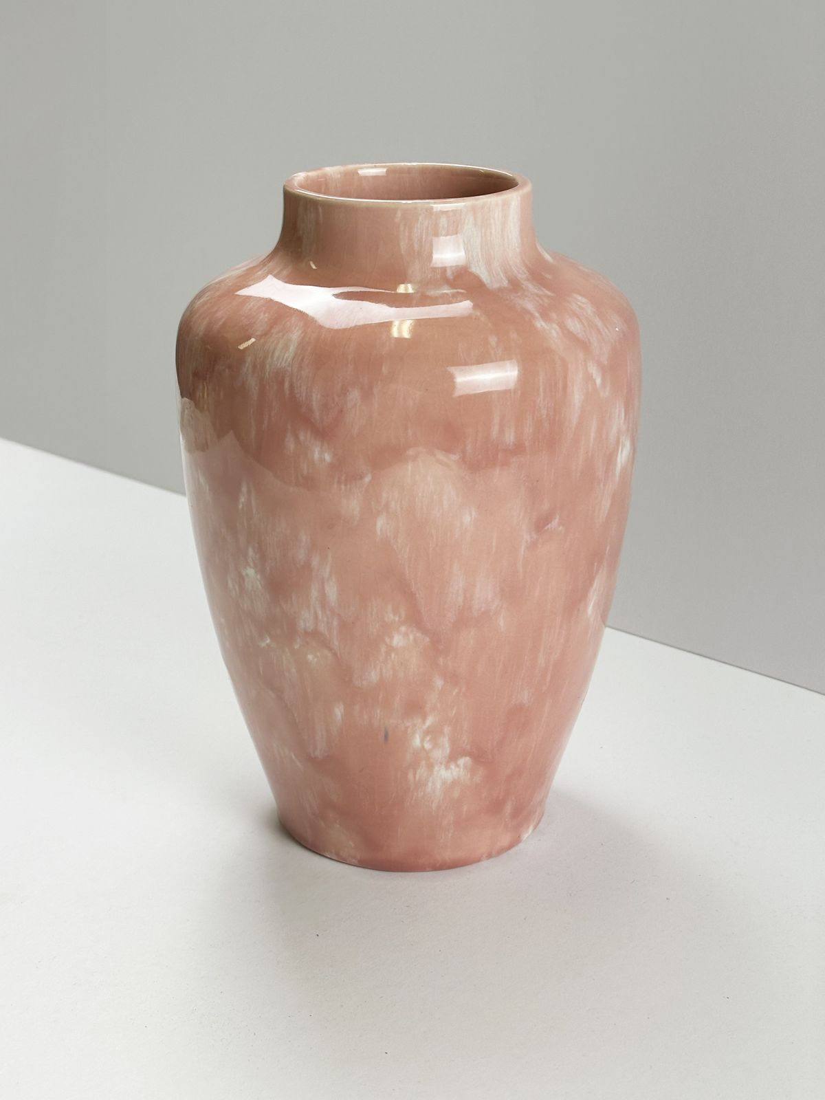 1920s Minton Hollins Astra Ware Rose Pink Drip Glaze Ceramic Vase photo 430.0