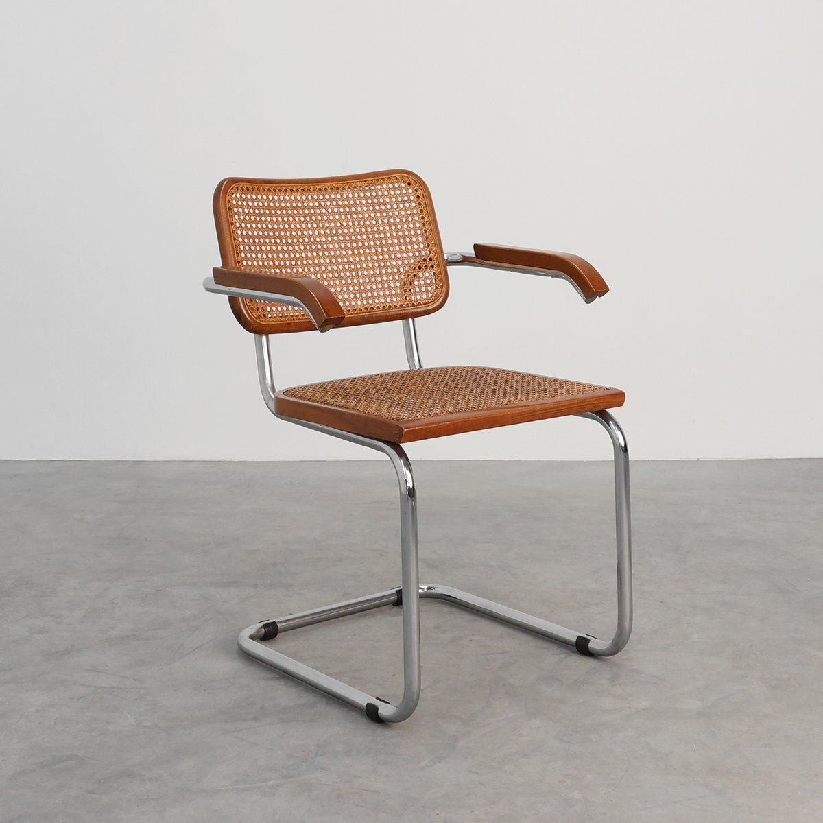 Bauhaus Armchair In Tubular Steel, Wood And Rattan, 1920