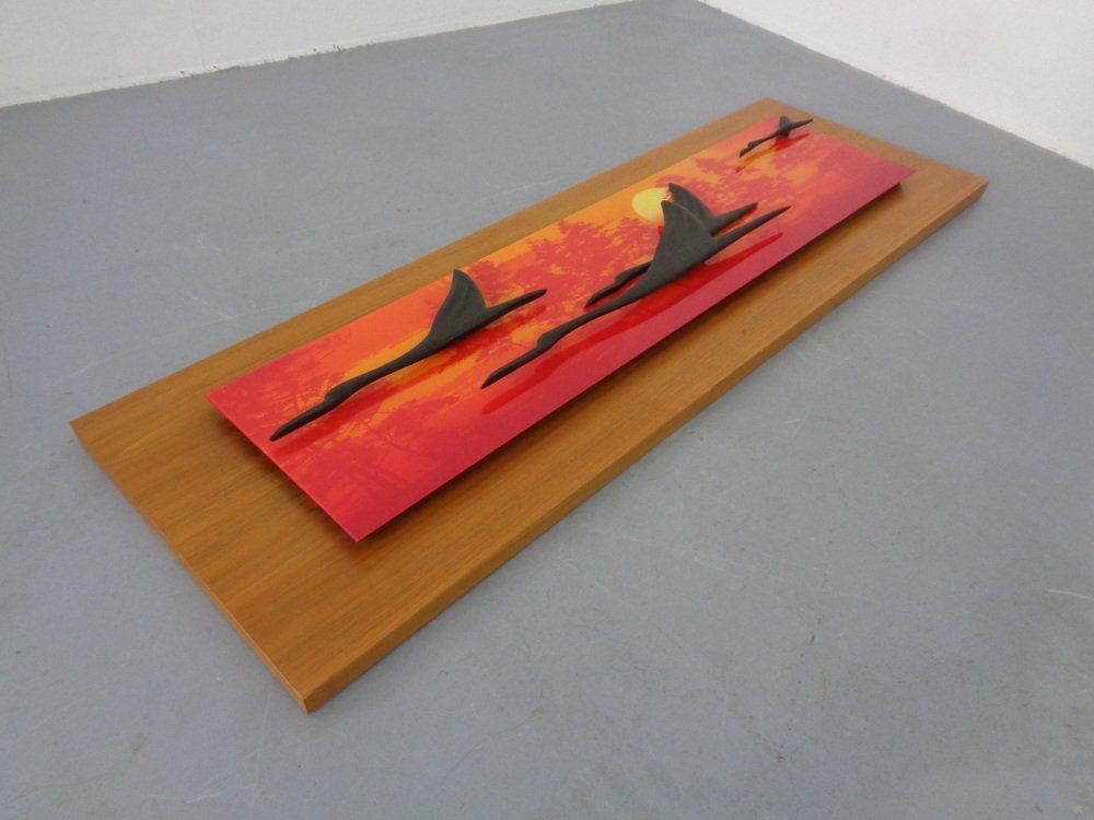 photo furniture Large Mural With Flying Cranes At Sunset, Germany, 1970s