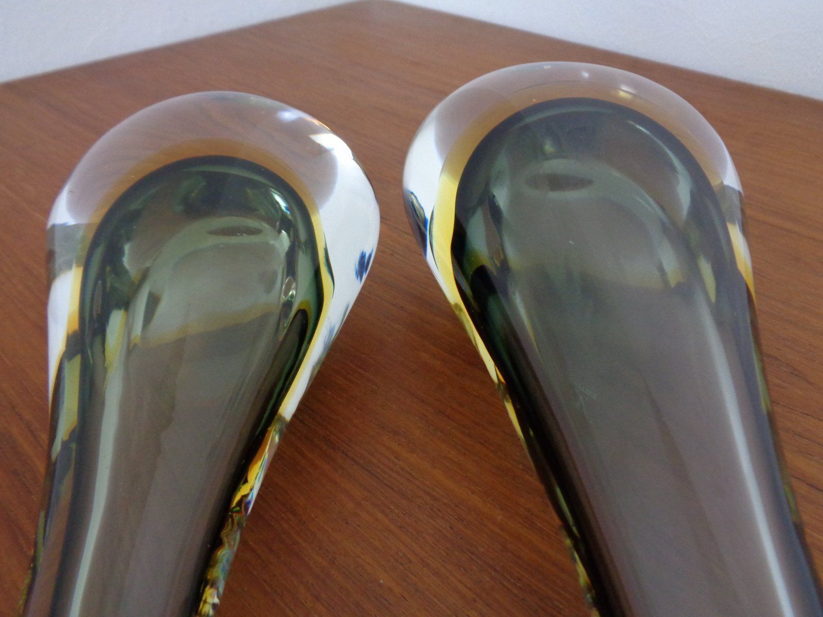 Home Decor Murano Formia Glass Vases By Giuliani Mian For Fornace Mian, 1980s, Set Of 2 photo