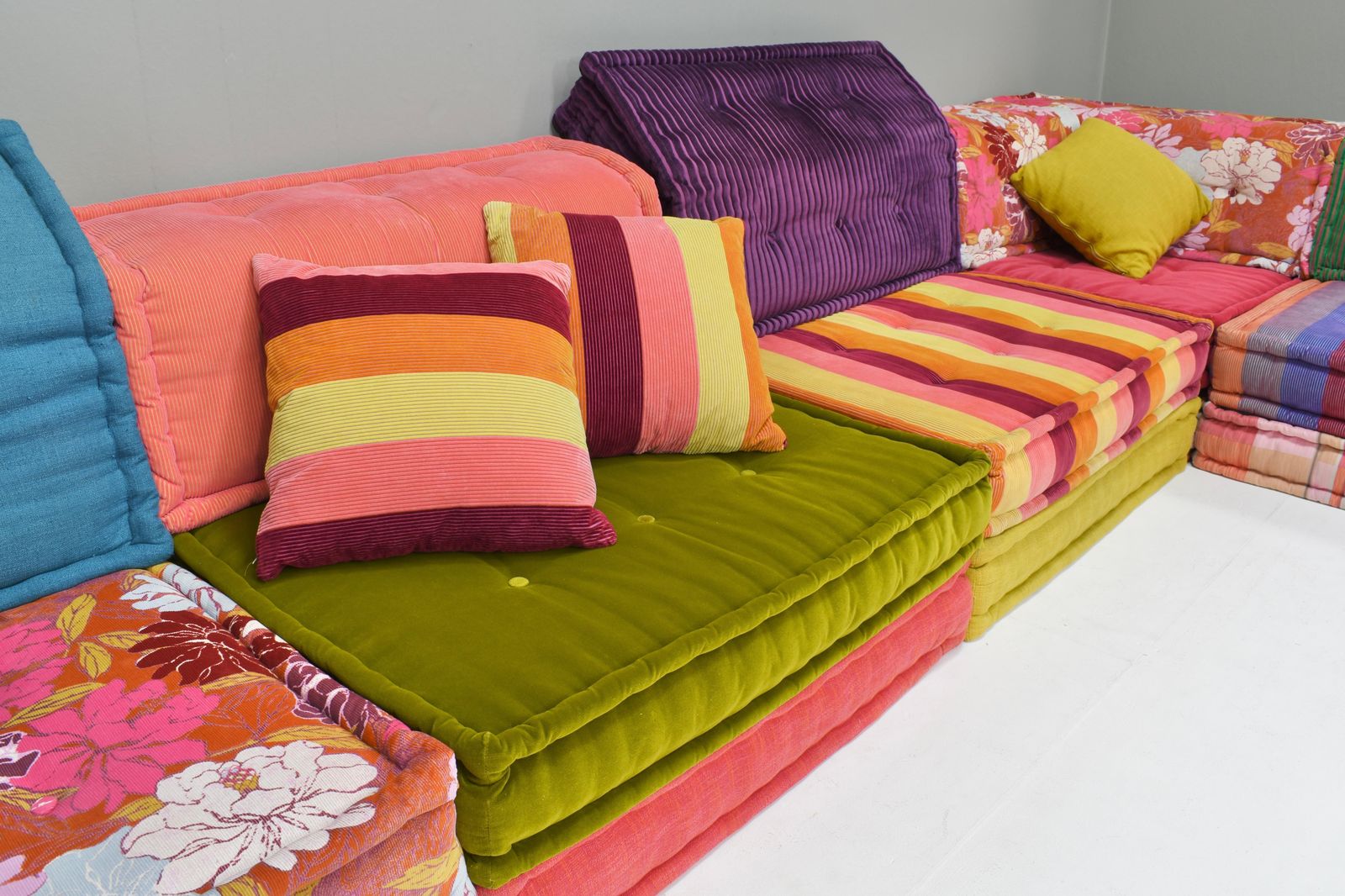 photo for sale Mah Jong 33 Piece Sofa By Hans Hopfer In Missoni / Kenzo Fabric For Roche Bobois