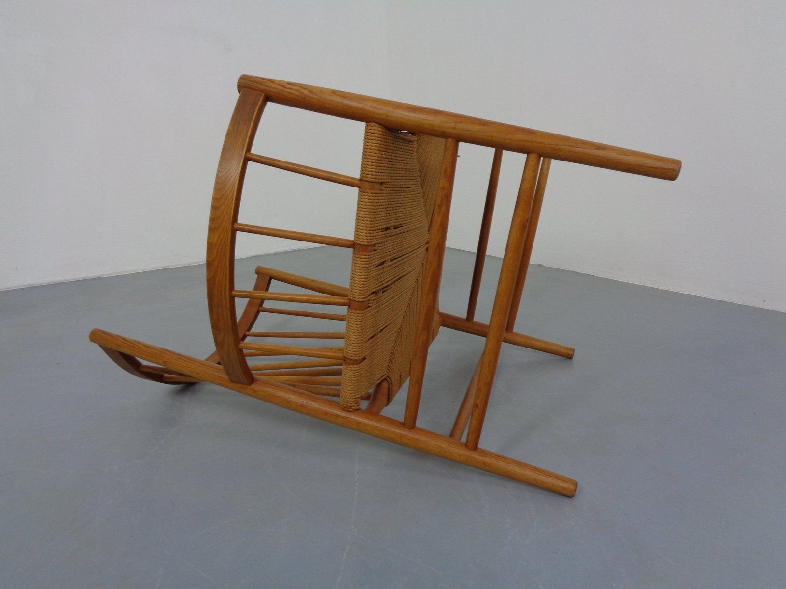 photo vinterior J82 Oak And Papercord Armchair By Jørgen Bækmark For Fdb Møbler, Denmark, 1960s