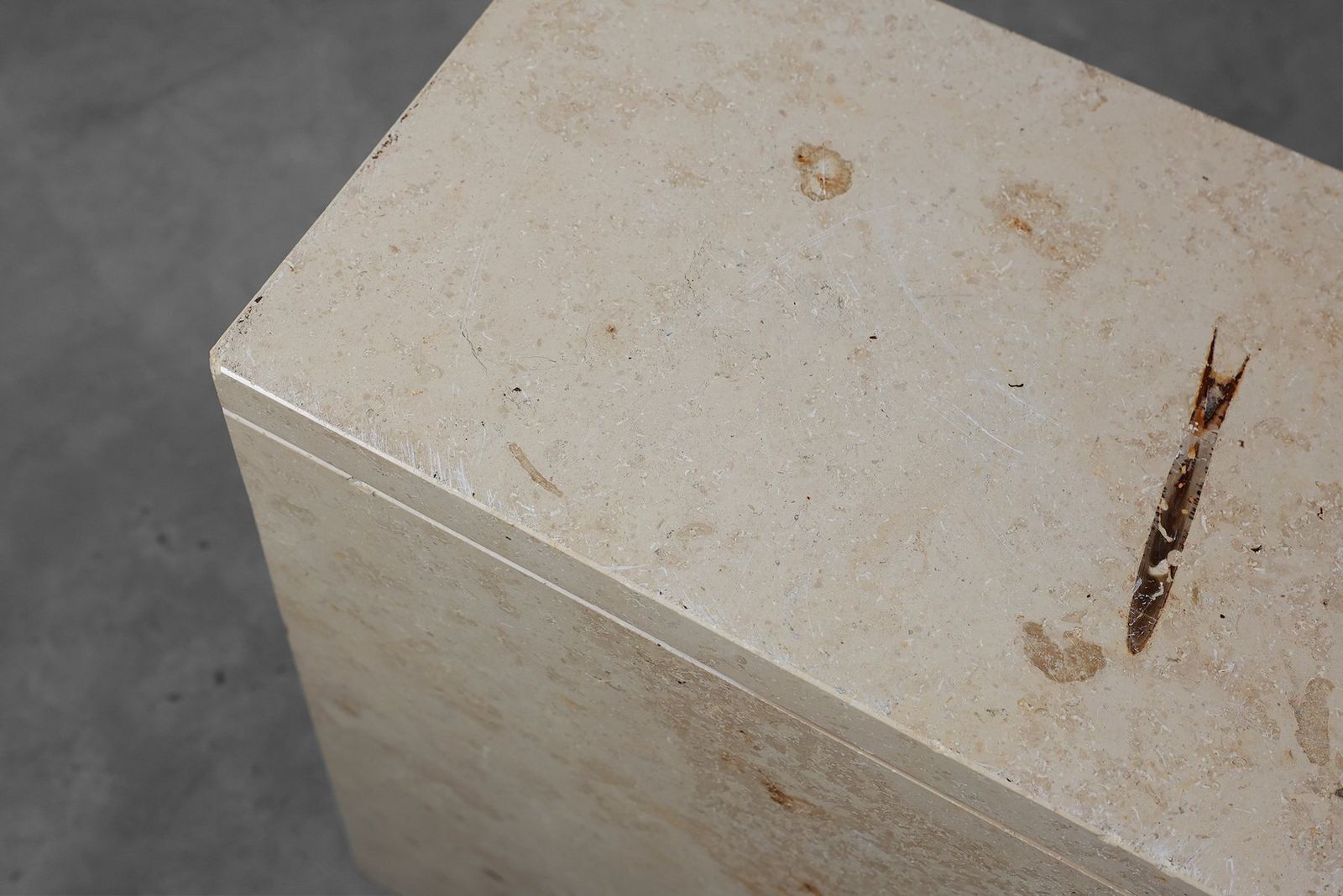 Mid Century Italian Travertine Console, 1980s photo vintage
