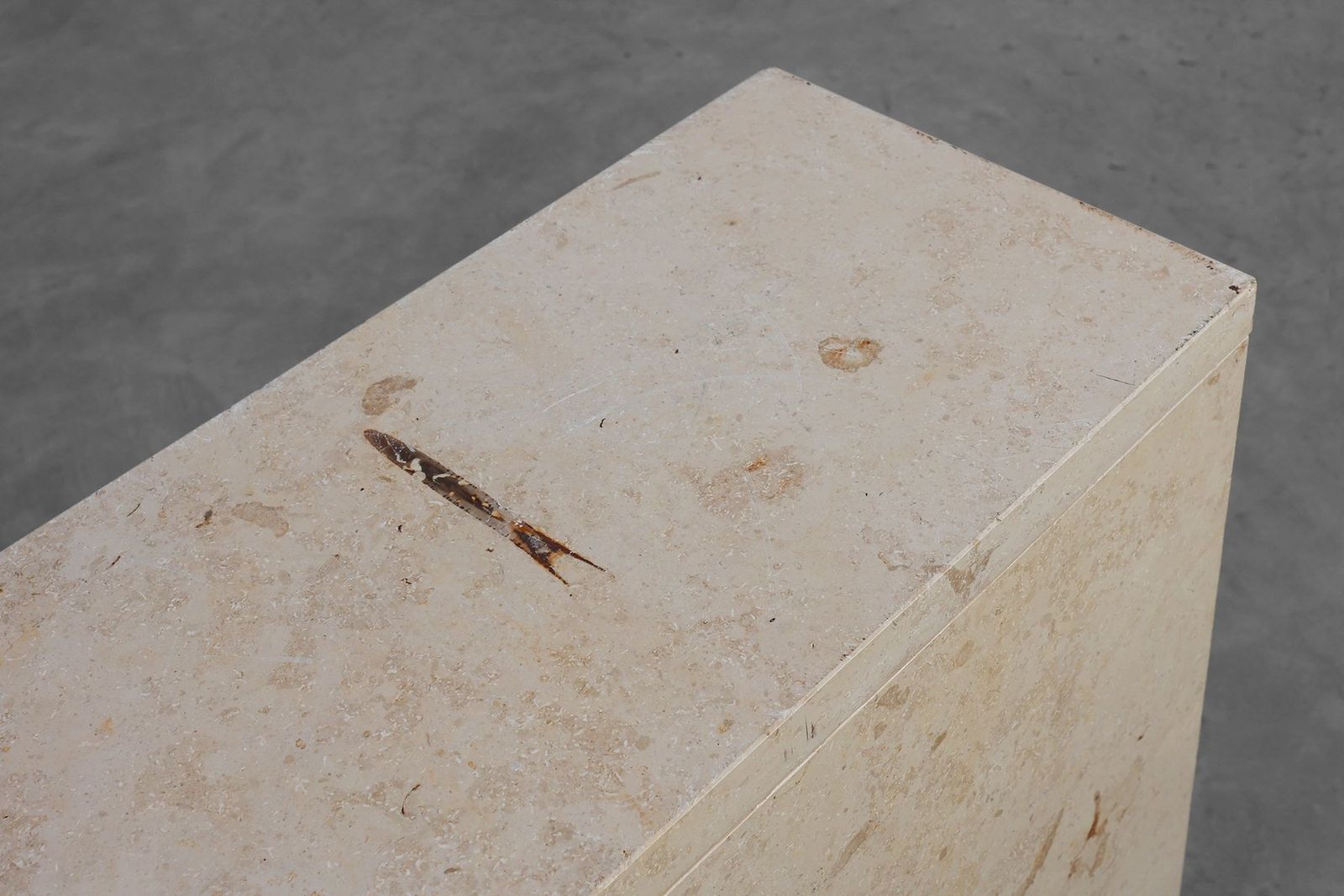 photo for sale Mid Century Italian Travertine Console, 1980s