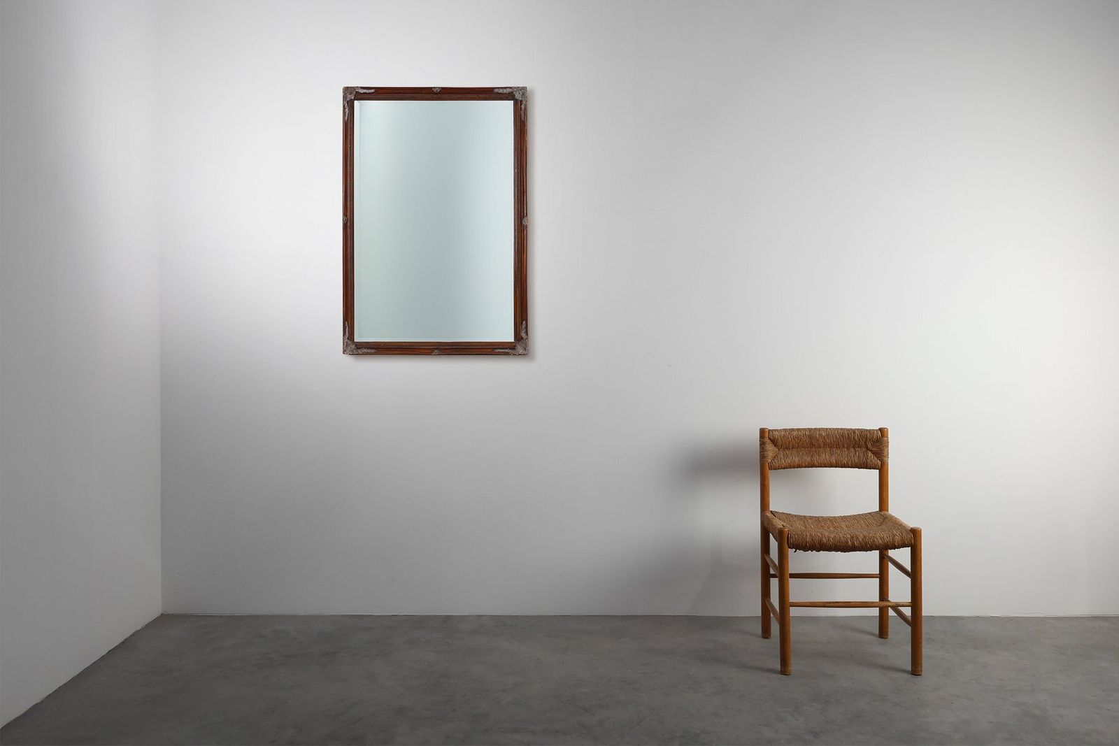 Antique Facet Cut Mirror With Carved Wood Frame, France, 1850s photo furniture
