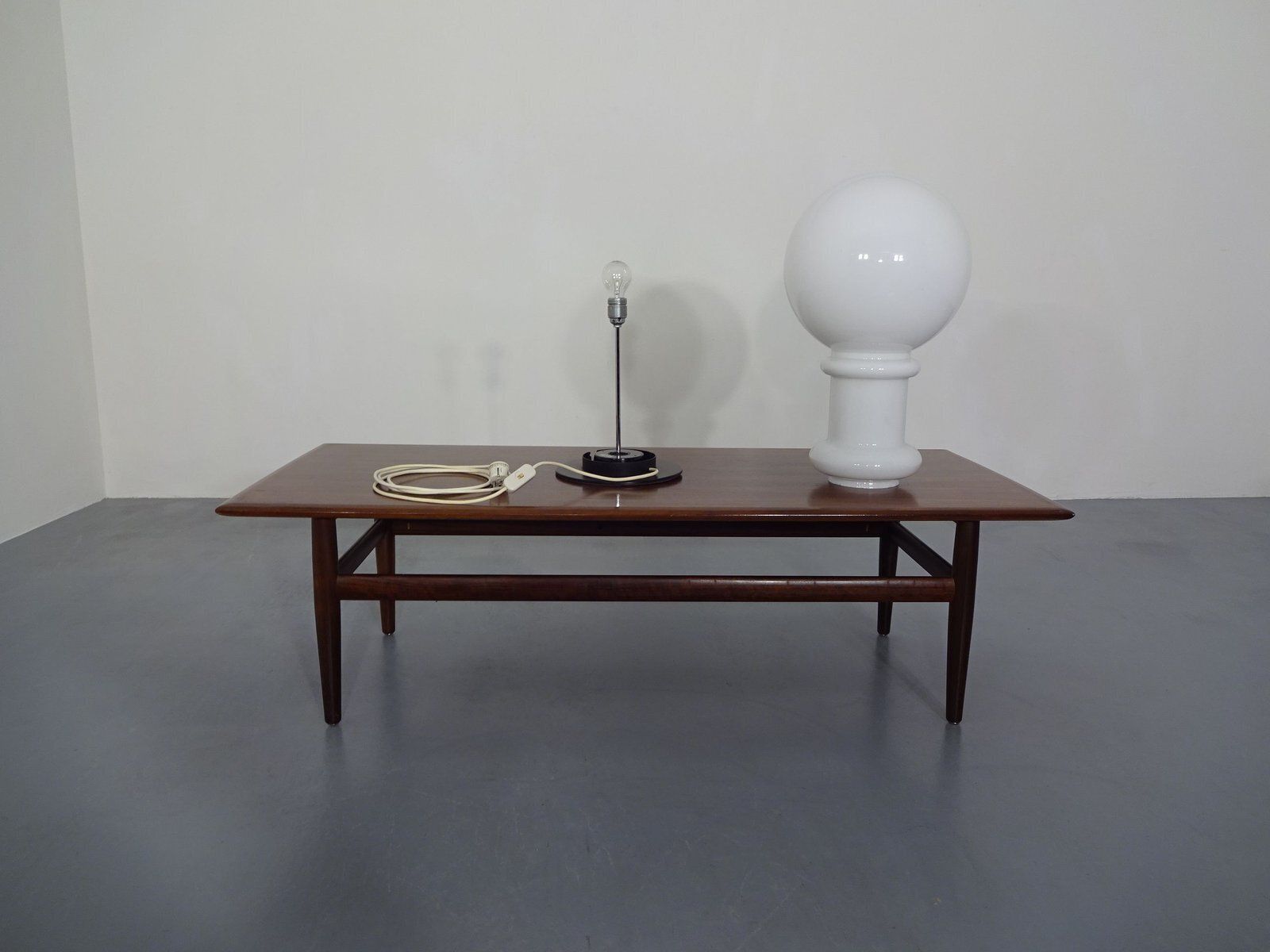 Opal Glass Floor Lamp From Glashütte Limburg, Germany, 1960s photo furniture