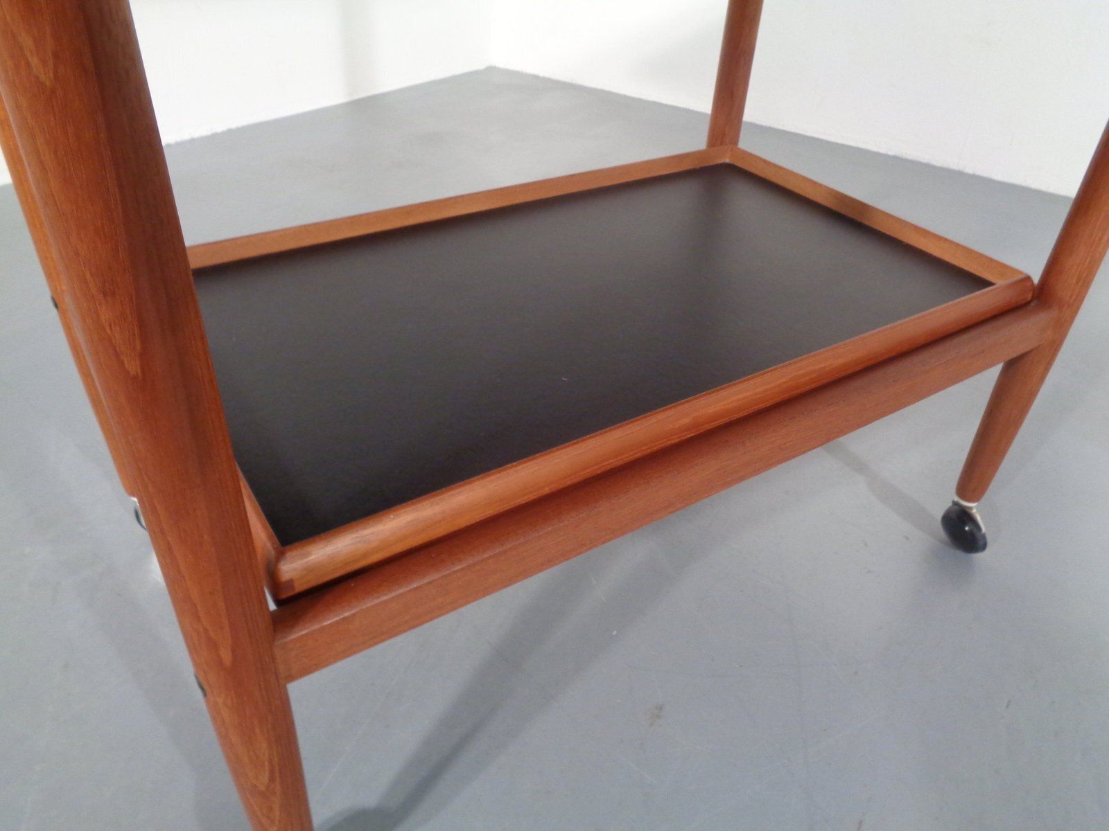 photo buy Teak Flip Flop Expandable Cart With Removable Tray By Grete Jalk For Poul Jeppesens Møbelfabrik, Denmark, 1960s