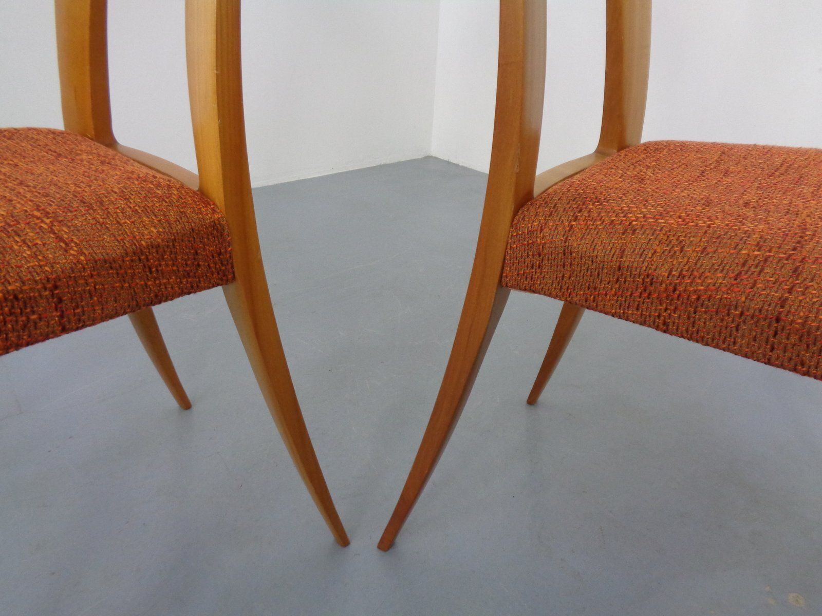 photo vintage Cherry Wood Chairs From Ernst Martin Dettinger, Germany, 1960s, Set Of 2