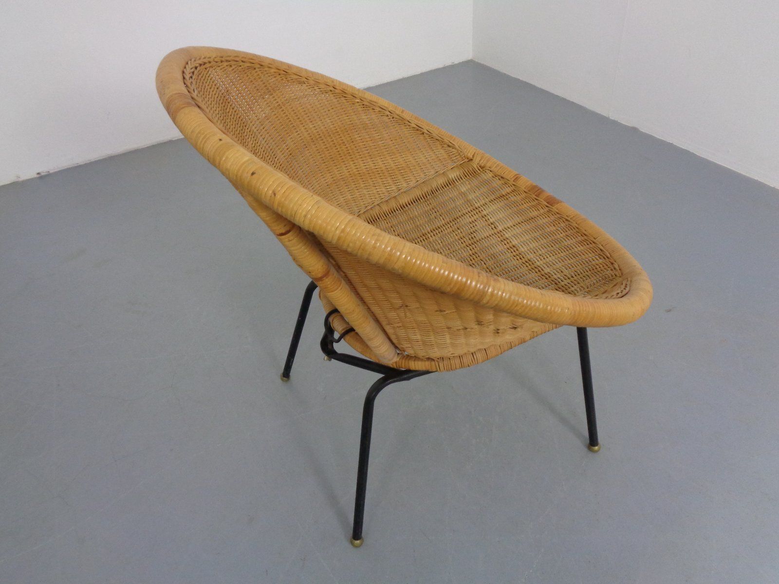 Mid Century Modern Wicker Chair By Paul Mccobb, USA, 1950s photo vintage