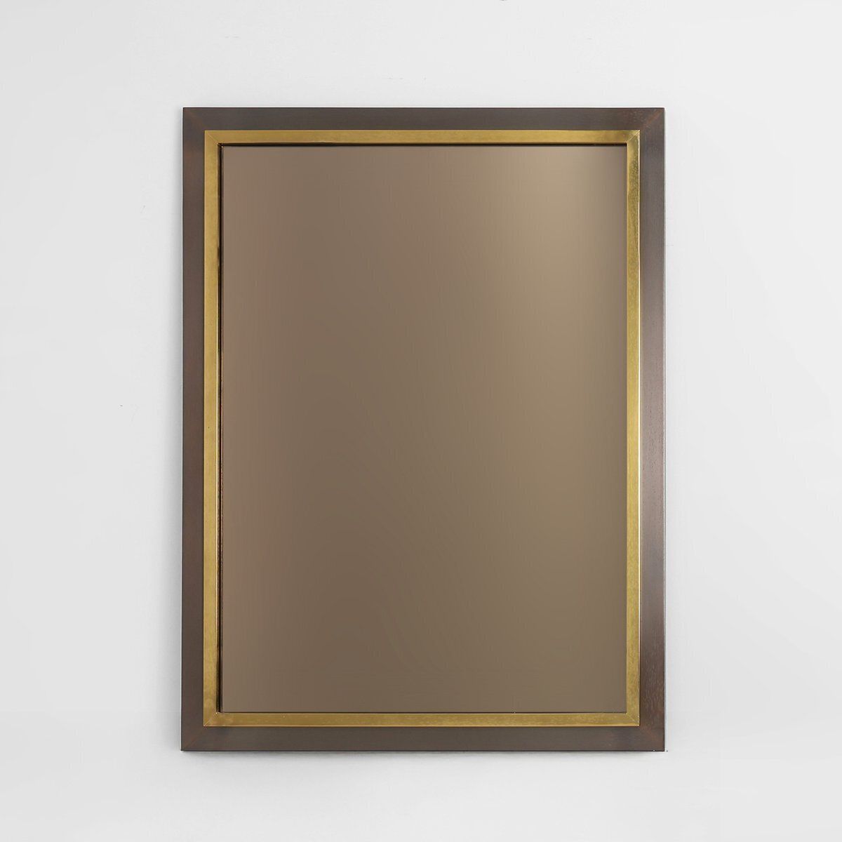 Mid Century Belgian Mirror In Copper And Fumé Glass From Belgo Chrome, 1980s