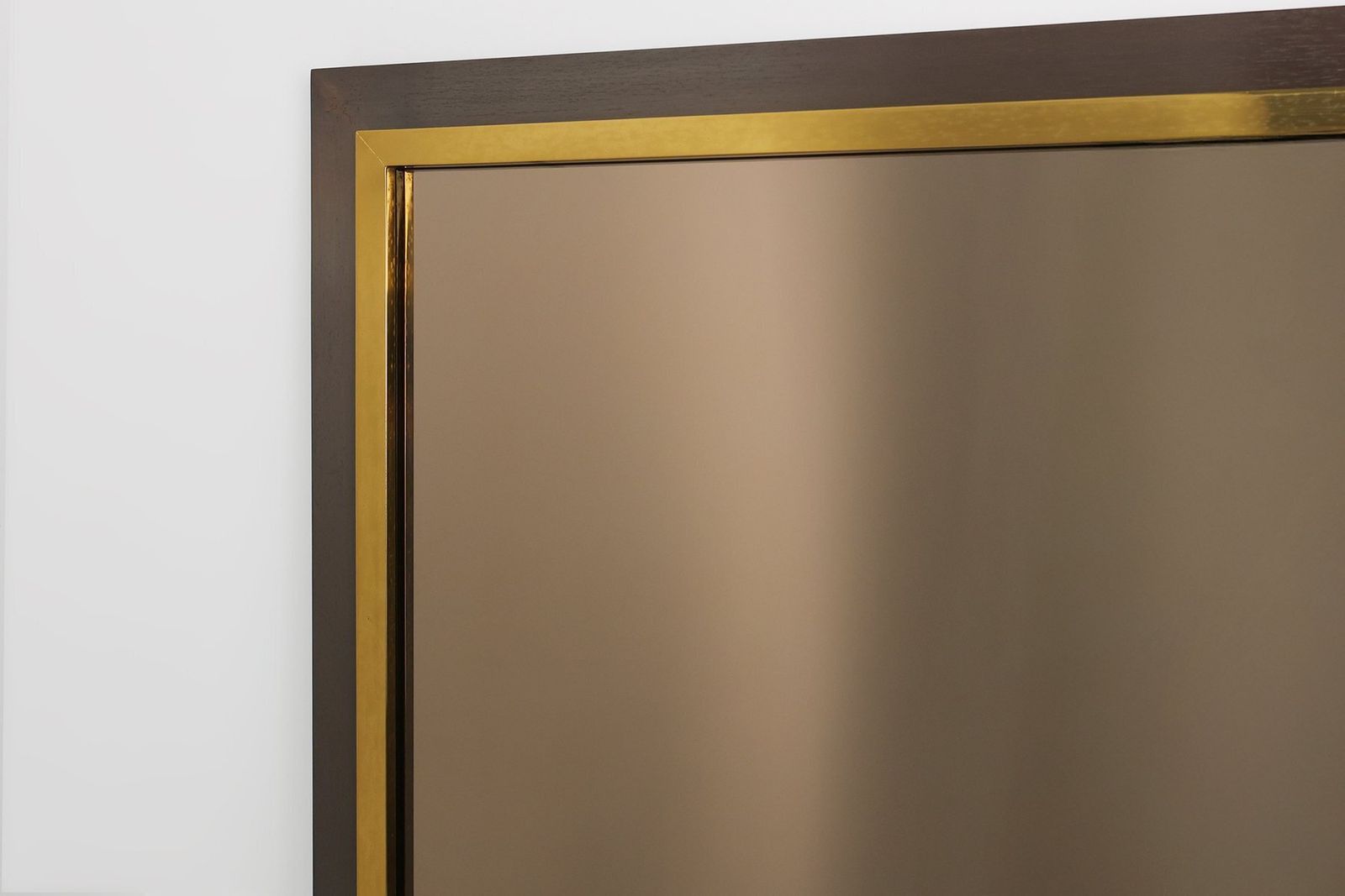 Mid Century Belgian Mirror In Copper And Fumé Glass From Belgo Chrome, 1980s photo for sale