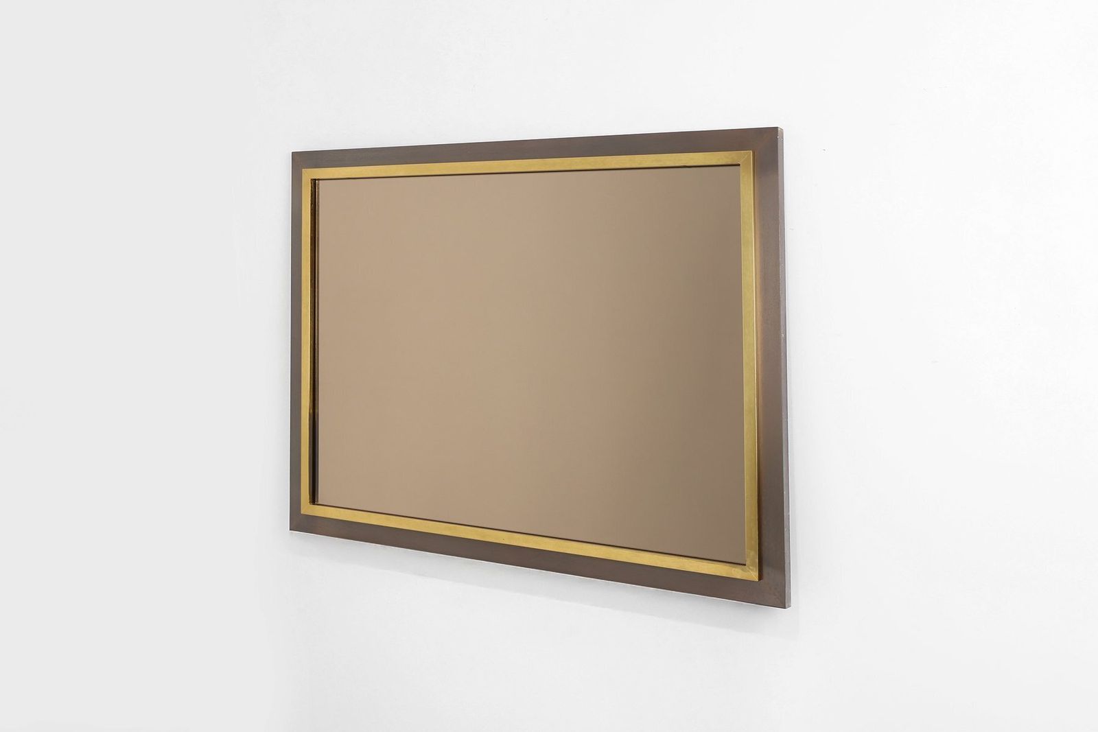 Mid Century Belgian Mirror In Copper And Fumé Glass From Belgo Chrome, 1980s photo 1041.0