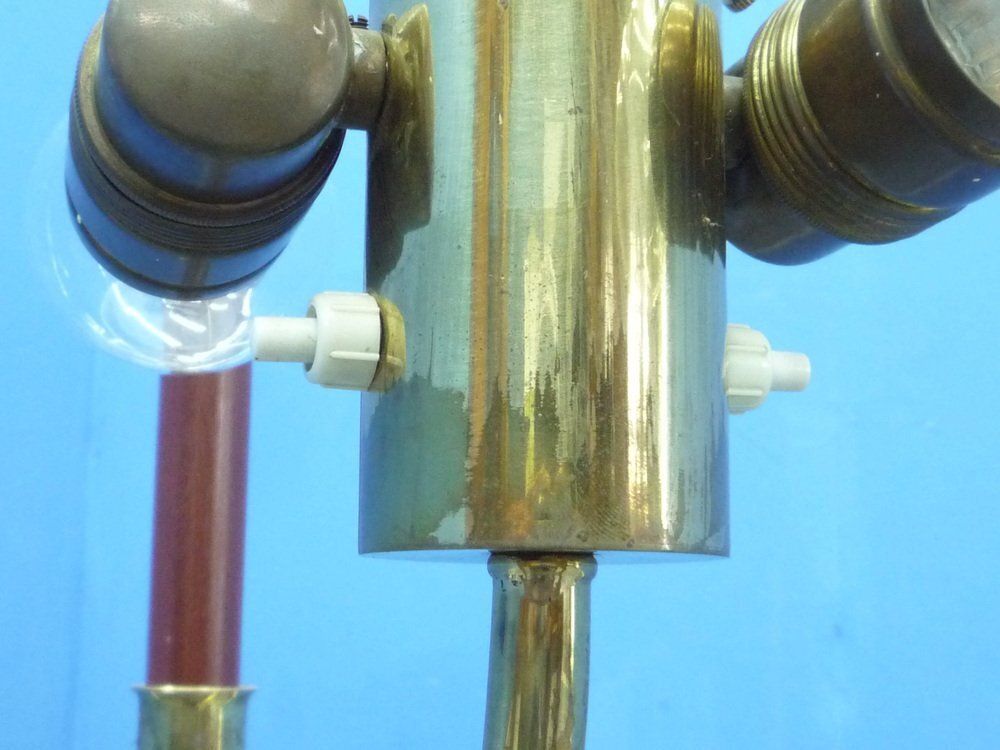 Floor Lamp In Brass And Teak By Florian Schulz, 1950s photo vinterior