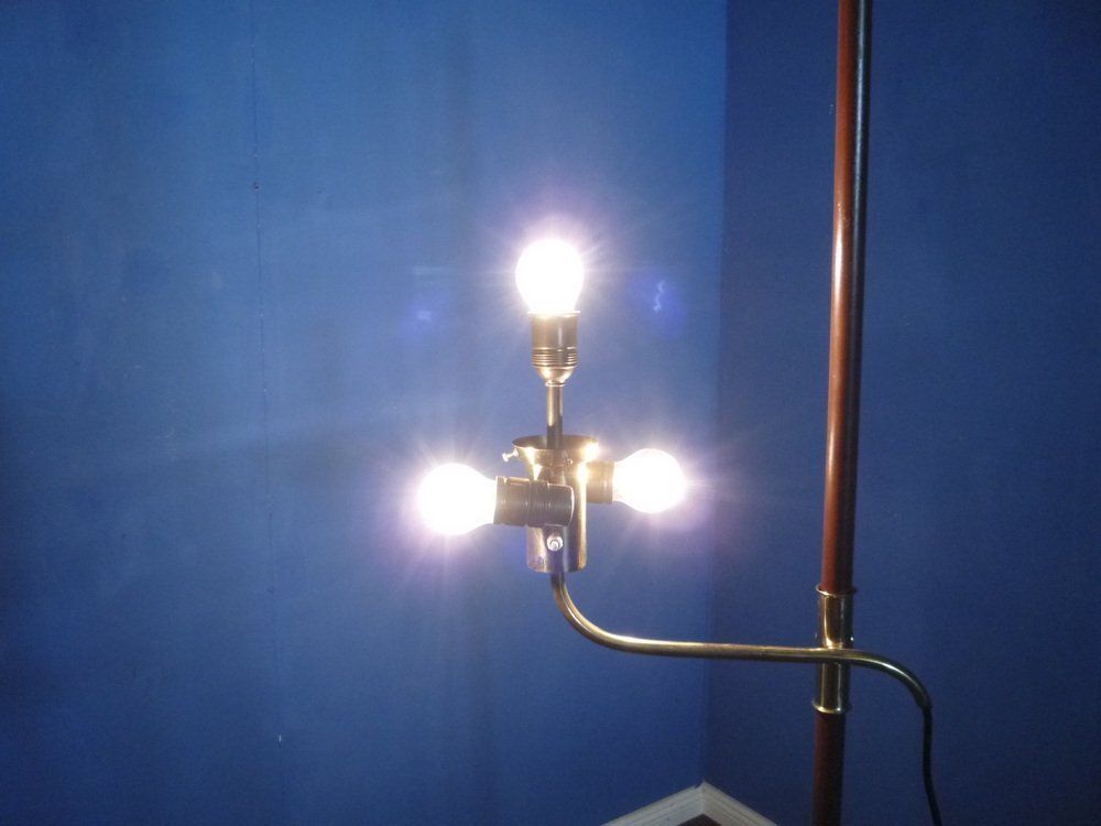 2471.0 Floor Lamp In Brass And Teak By Florian Schulz, 1950s photo