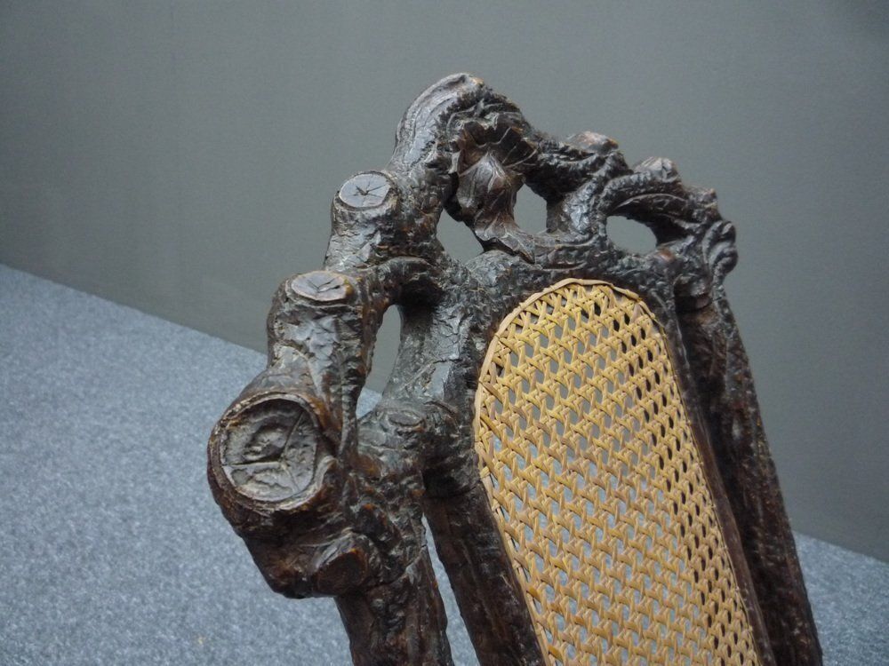 Antique And Hand Carved Folding Chair, 1900s photo vinterior
