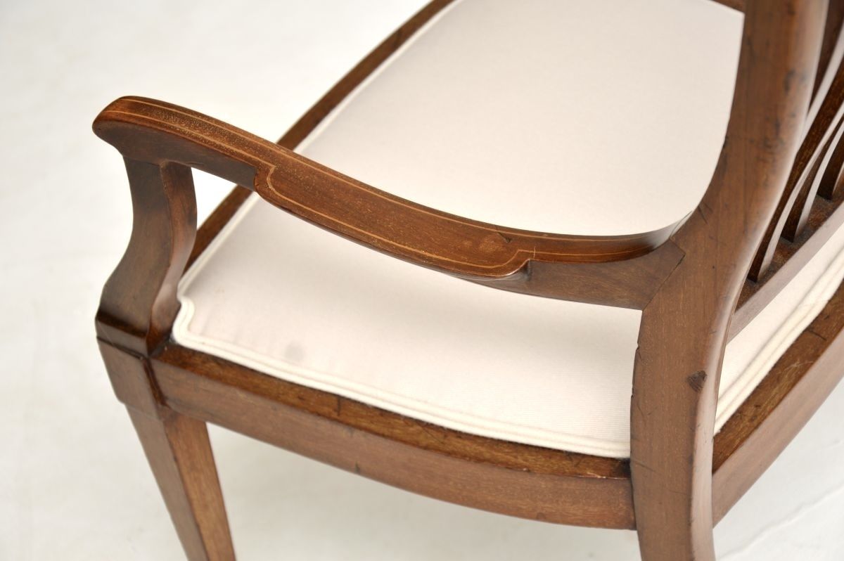 Antique Edwardian Inlaid Mahogany Armchair photo vinterior