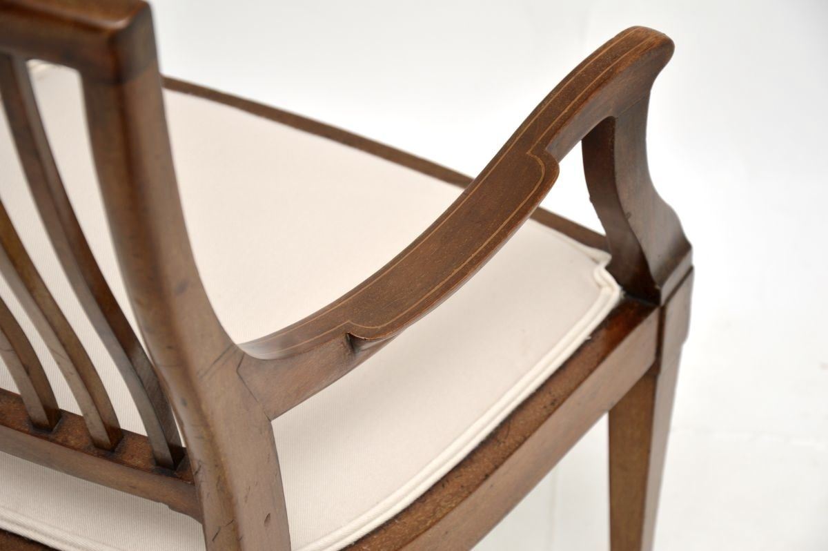 Antique Edwardian Inlaid Mahogany Armchair photo buy