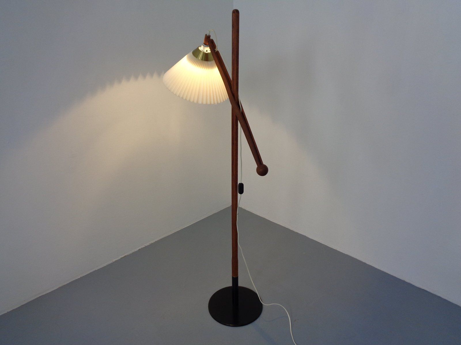 photo for sale Model 325 Adjustable Floor Lamp In Teak By Vilhelm Wohlert For Le Klint, Denmark, 1950s