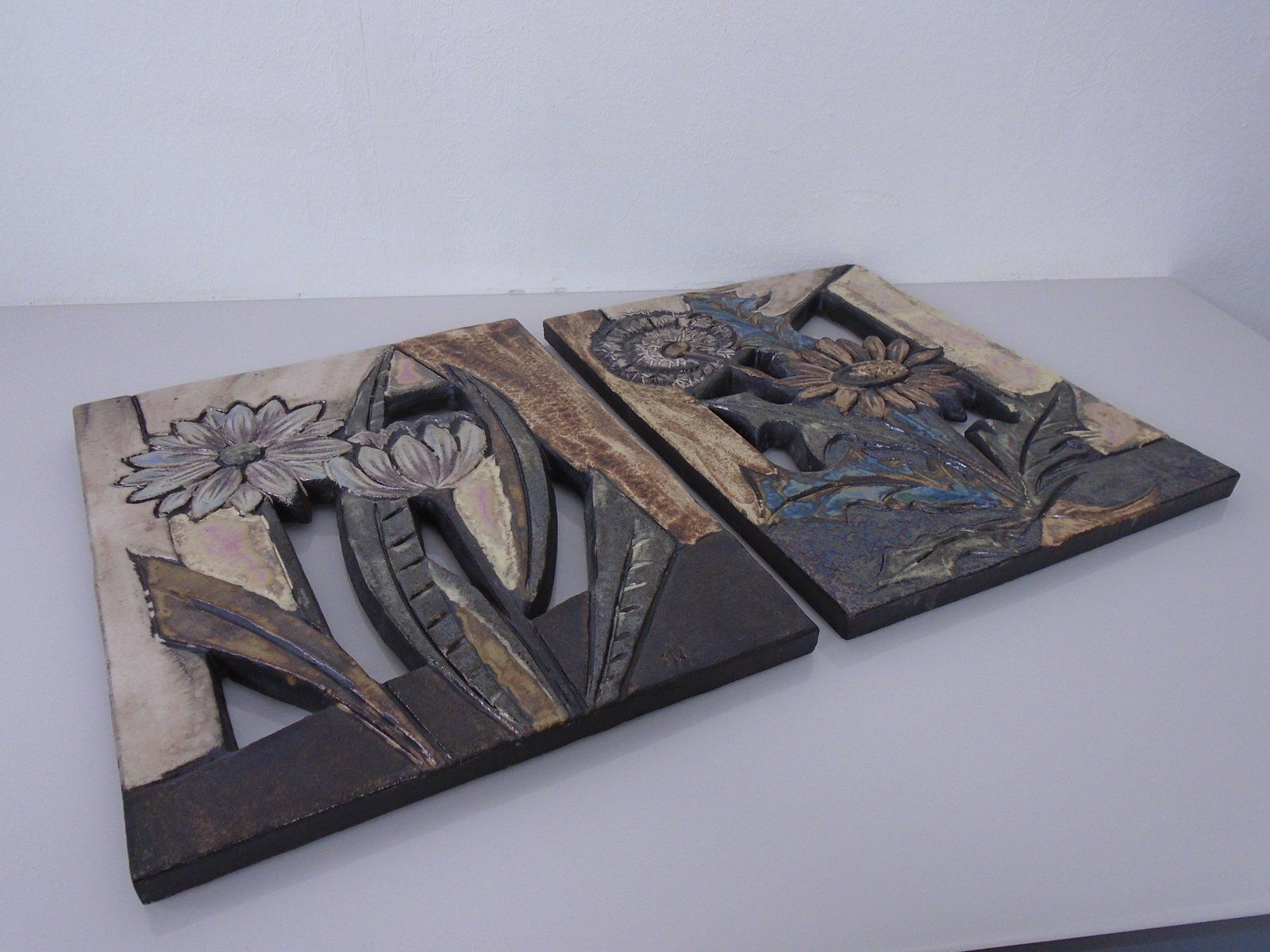 photo for sale Ceramic Wall Plaques From Ruscha, Germany, 1960s, Set Of 4