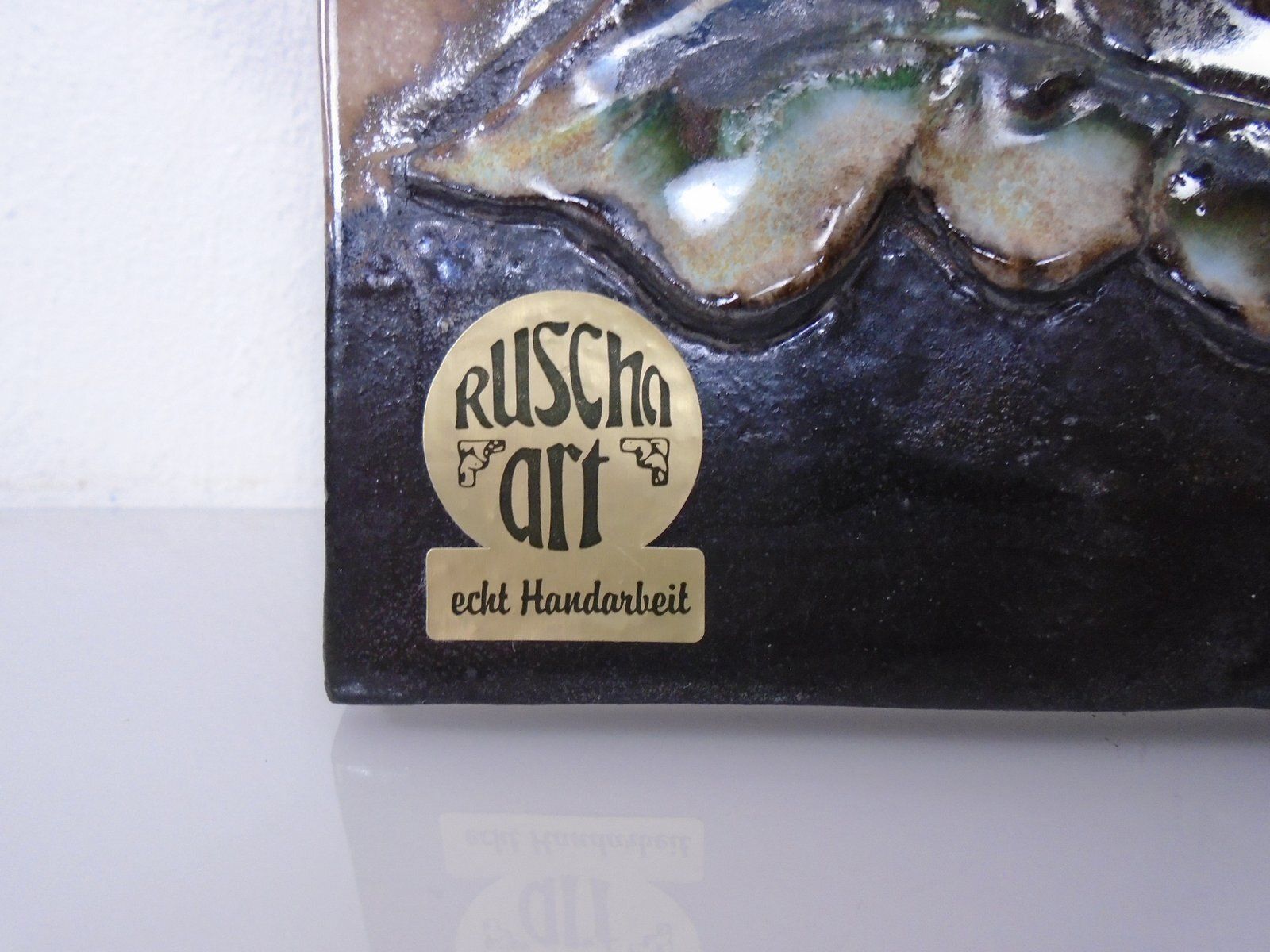 photo vintage Ceramic Wall Plaques From Ruscha, Germany, 1960s, Set Of 4