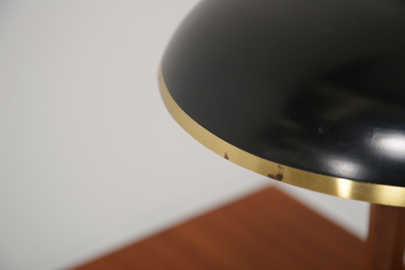 Borens Borås Model 8453: Swedish Mid Century Table Lamp In Brass, Teak, And Lacquered Metal, 1940s/50s photo for sale