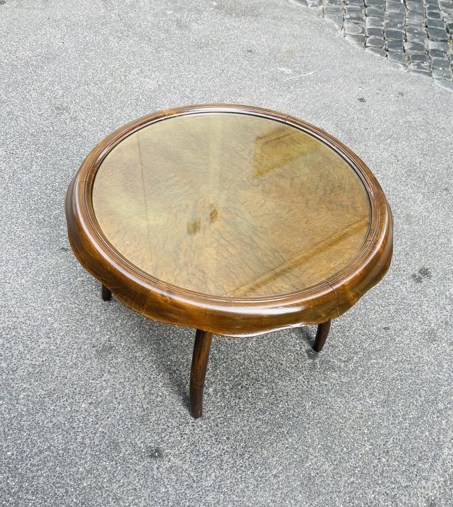 Wooden Coffee Table With Crystal By Osvaldo Borsani For Abv, 1960s photo Furniture