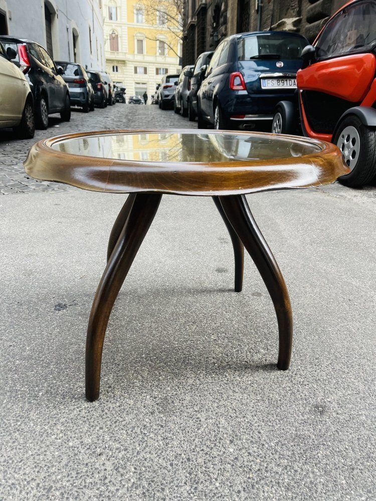 Wooden Coffee Table With Crystal By Osvaldo Borsani For Abv, 1960s photo vinterior