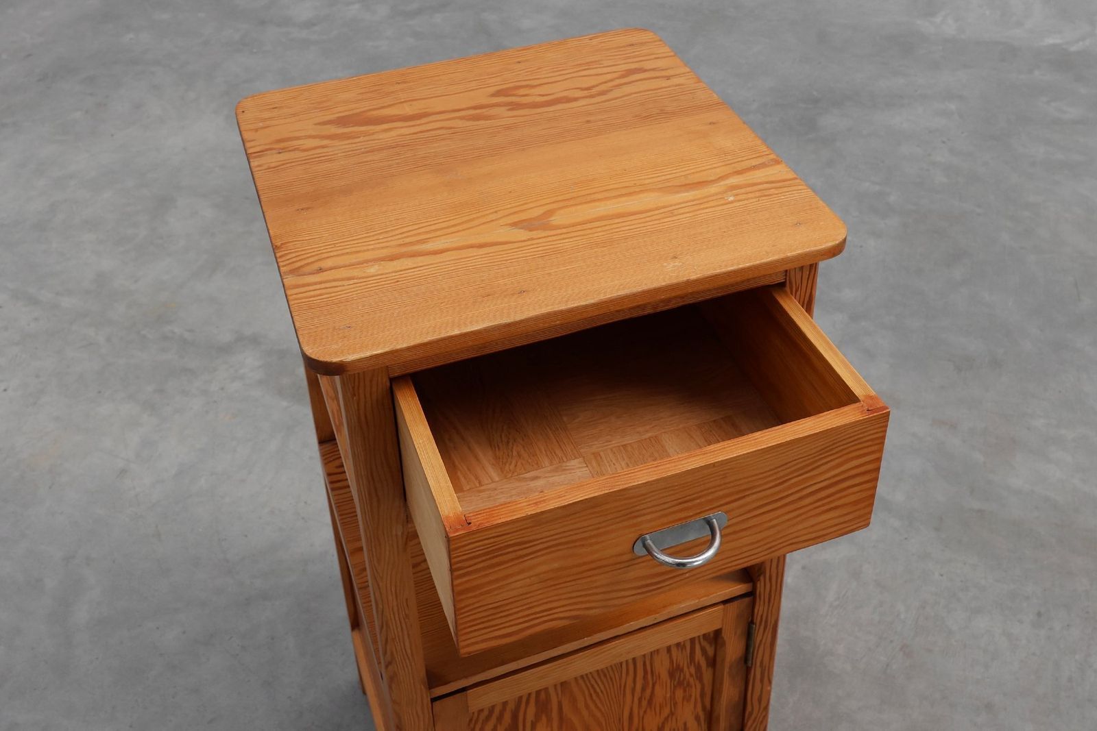 Vintage French Art Deco Nightstand In Pine, 1940s photo buy