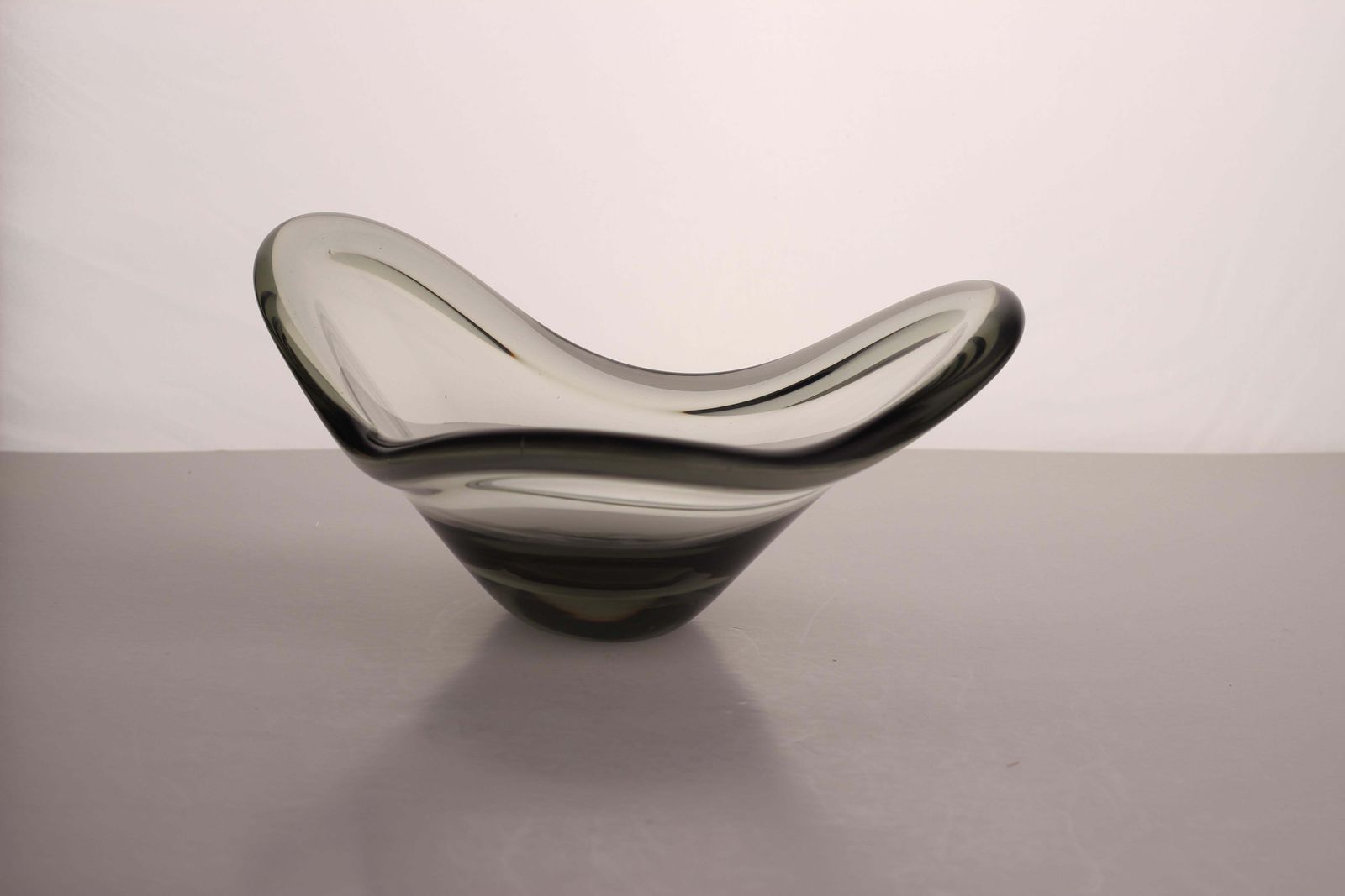 Scandinavian Modern Smoke Grey Glass Bowl, Per Lütken “Fionia” For Holmegaard photo Furniture