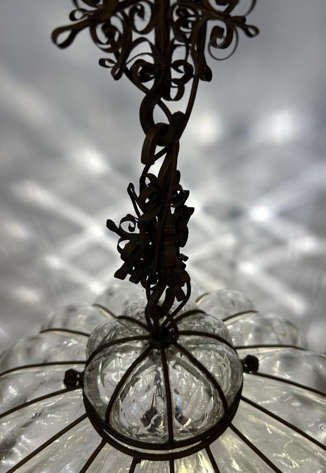 Pair Of Fabulous Venetian Lanterns, Murano Glass, 1980's photo buy