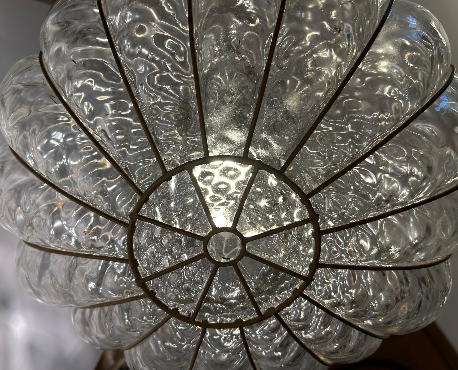 photo furniture Pair Of Fabulous Venetian Lanterns, Murano Glass, 1980's