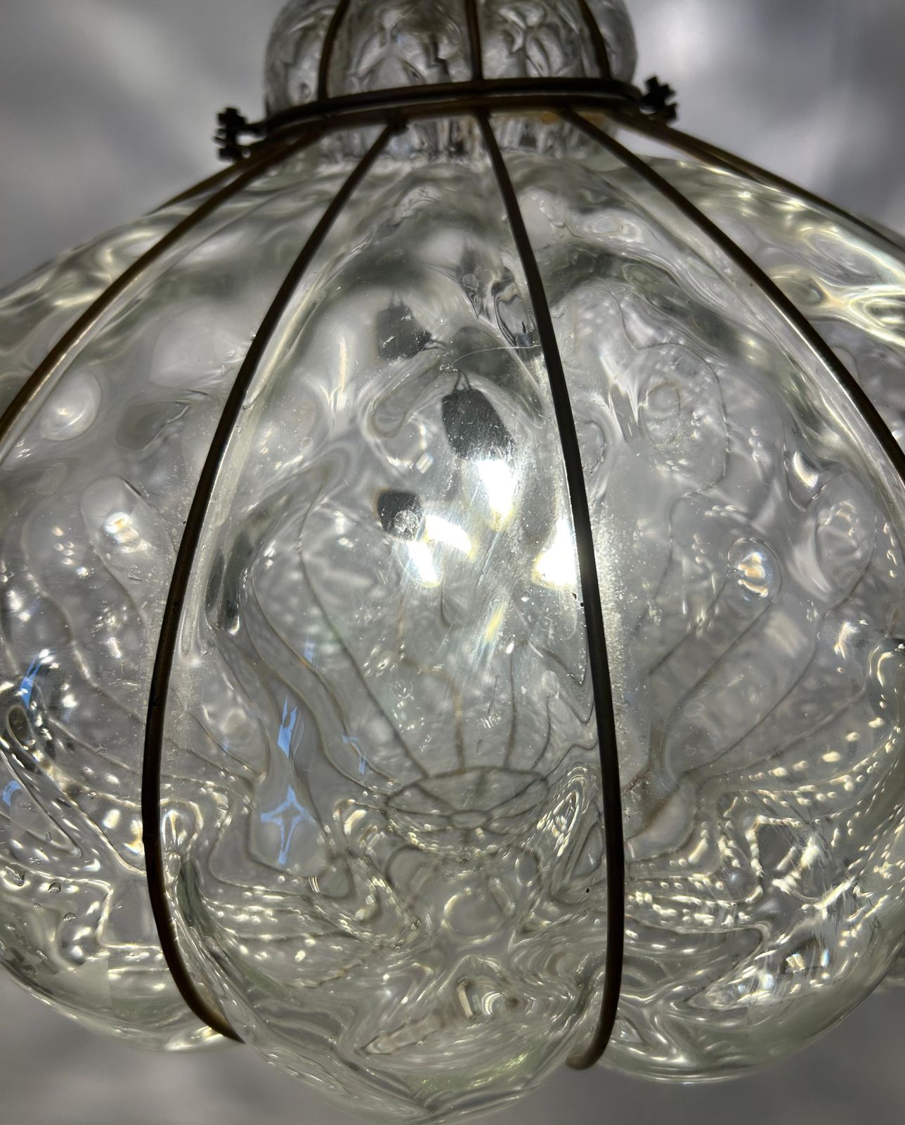 6059.0 Pair Of Fabulous Venetian Lanterns, Murano Glass, 1980's photo
