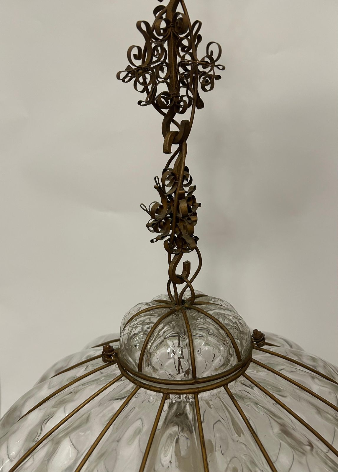 photo buy Pair Of Fabulous Venetian Lanterns, Murano Glass, 1980's