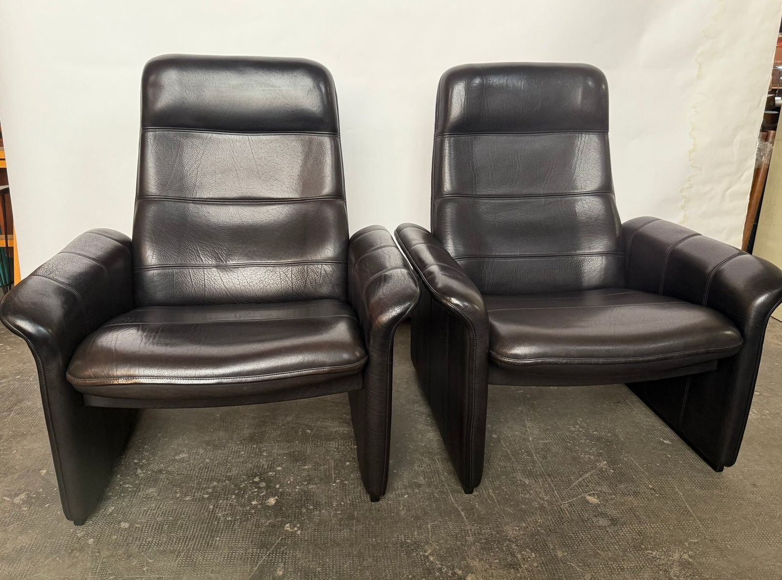 Black Leather Ds 50 Lounge Chairs From De Sede, 1970s, Set Of 2