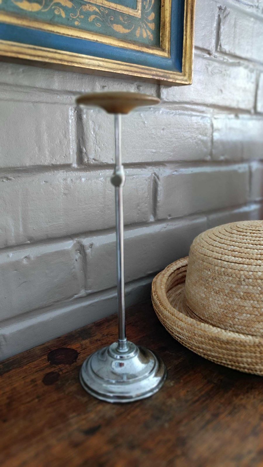 photo for sale Antique French Adjustable Chrome Hat Display Stand, Vn Siegel Paris