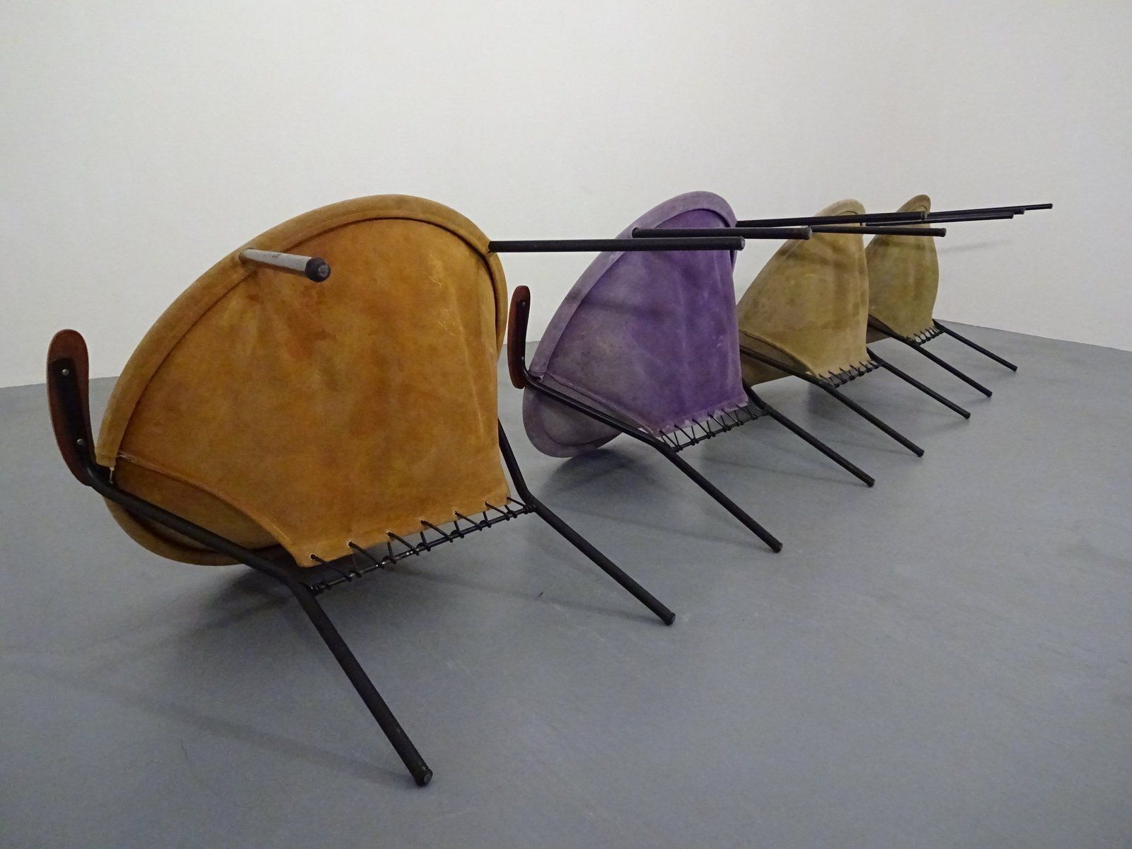 photo furniture Danish Sueded Balloon Chairs By Hans Olsen For Lea Furniture, 1950s, Set Of 4