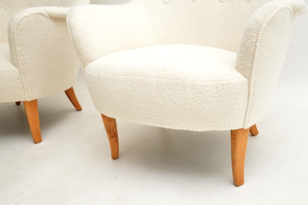 Pair Of Vintage Swedish Cirkus Armchairs By Carl Malmsten photo vinterior