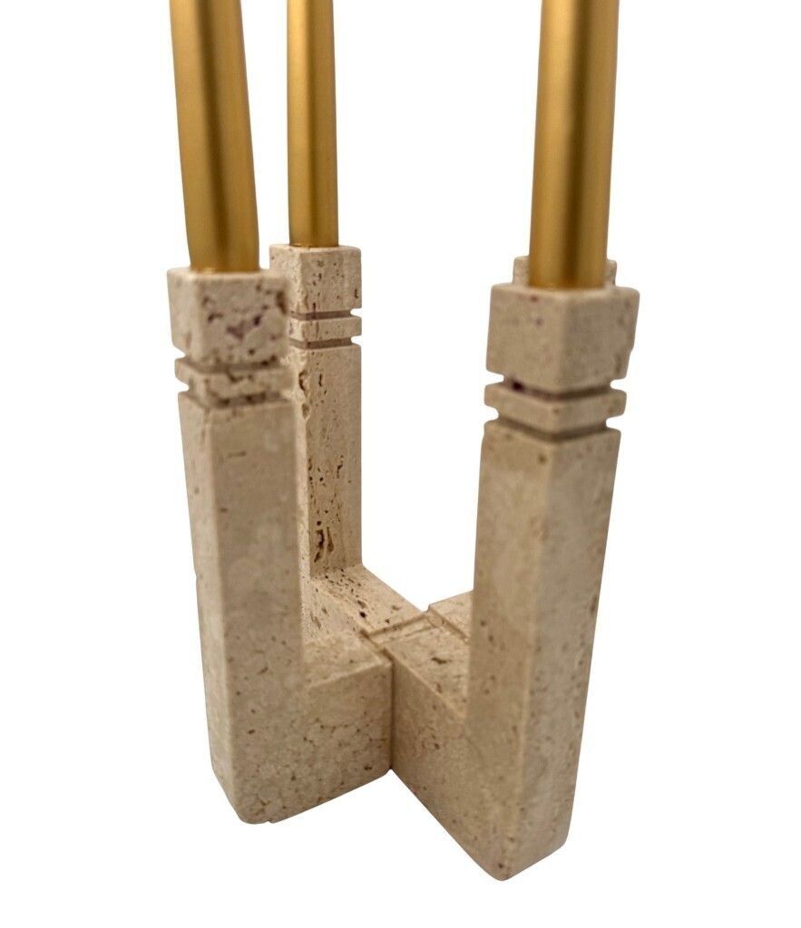 An Italian 1970s Travertine Candle Holder By Fratelli Mannelli photo 425.0