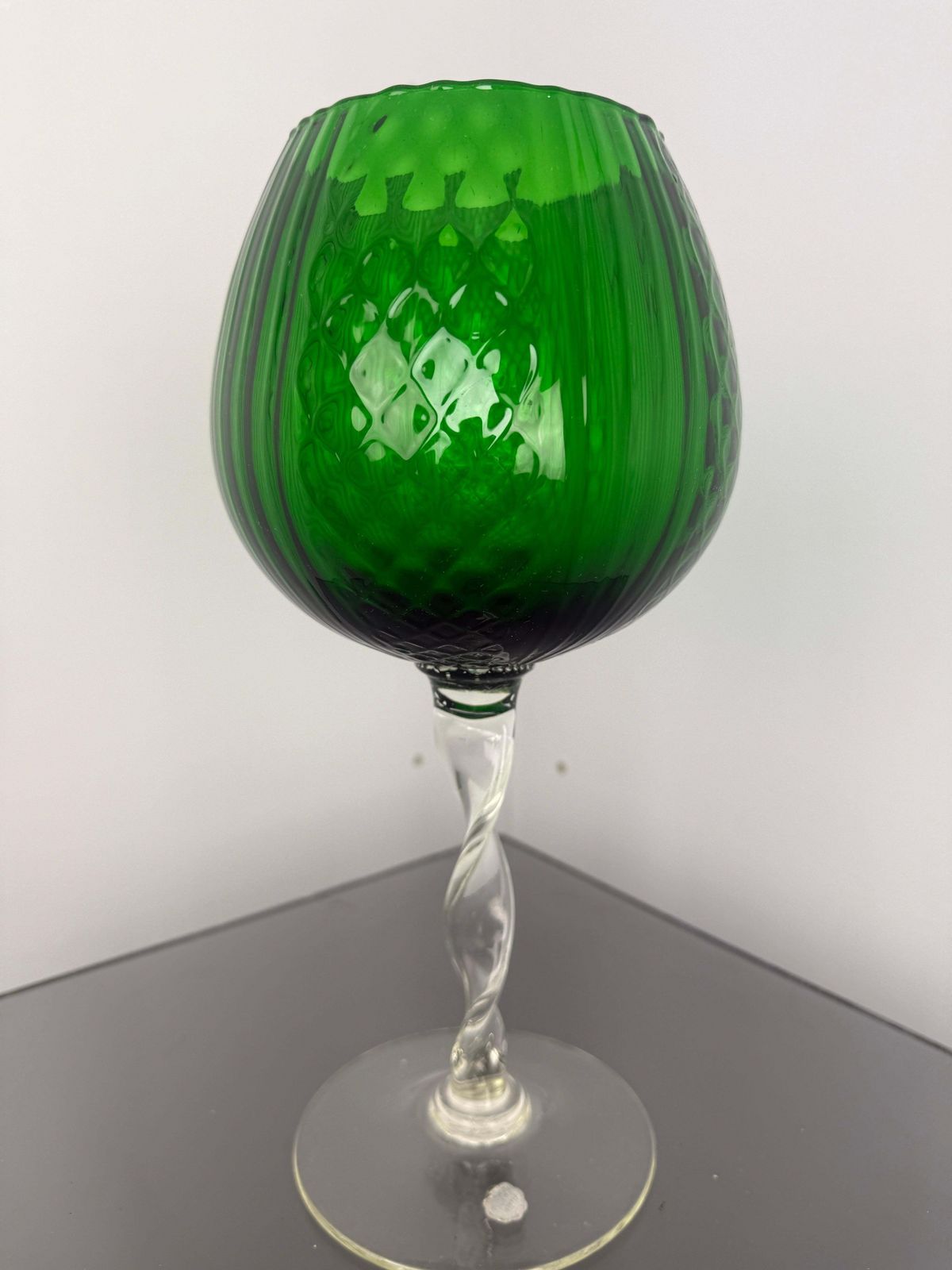288.0 Empoli Green Big Glass Vase  Italy 1960 photo