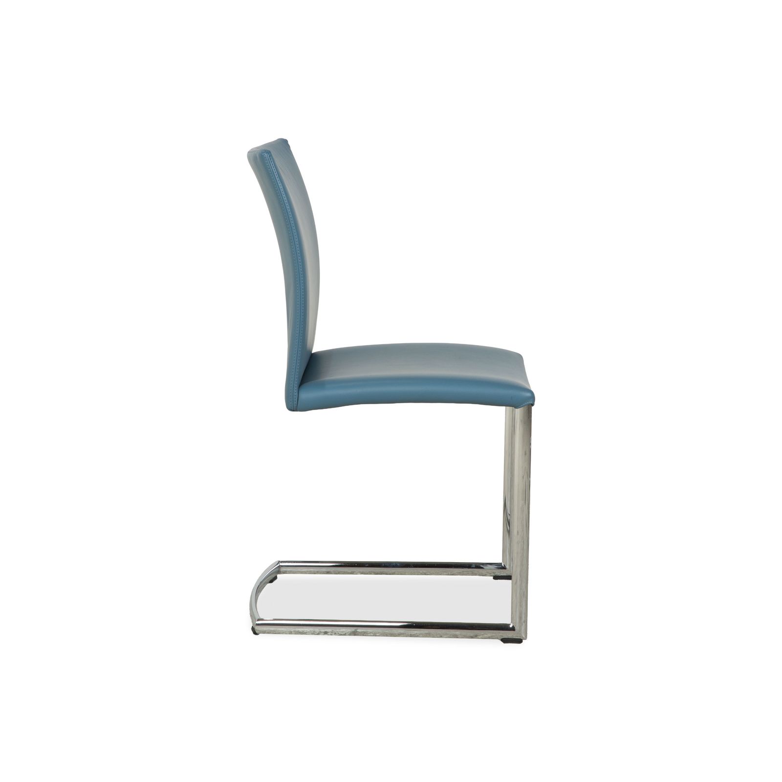 photo furniture Lot de 6 chaises Draenert Nobile Swing en cuir, bleu et pétrole