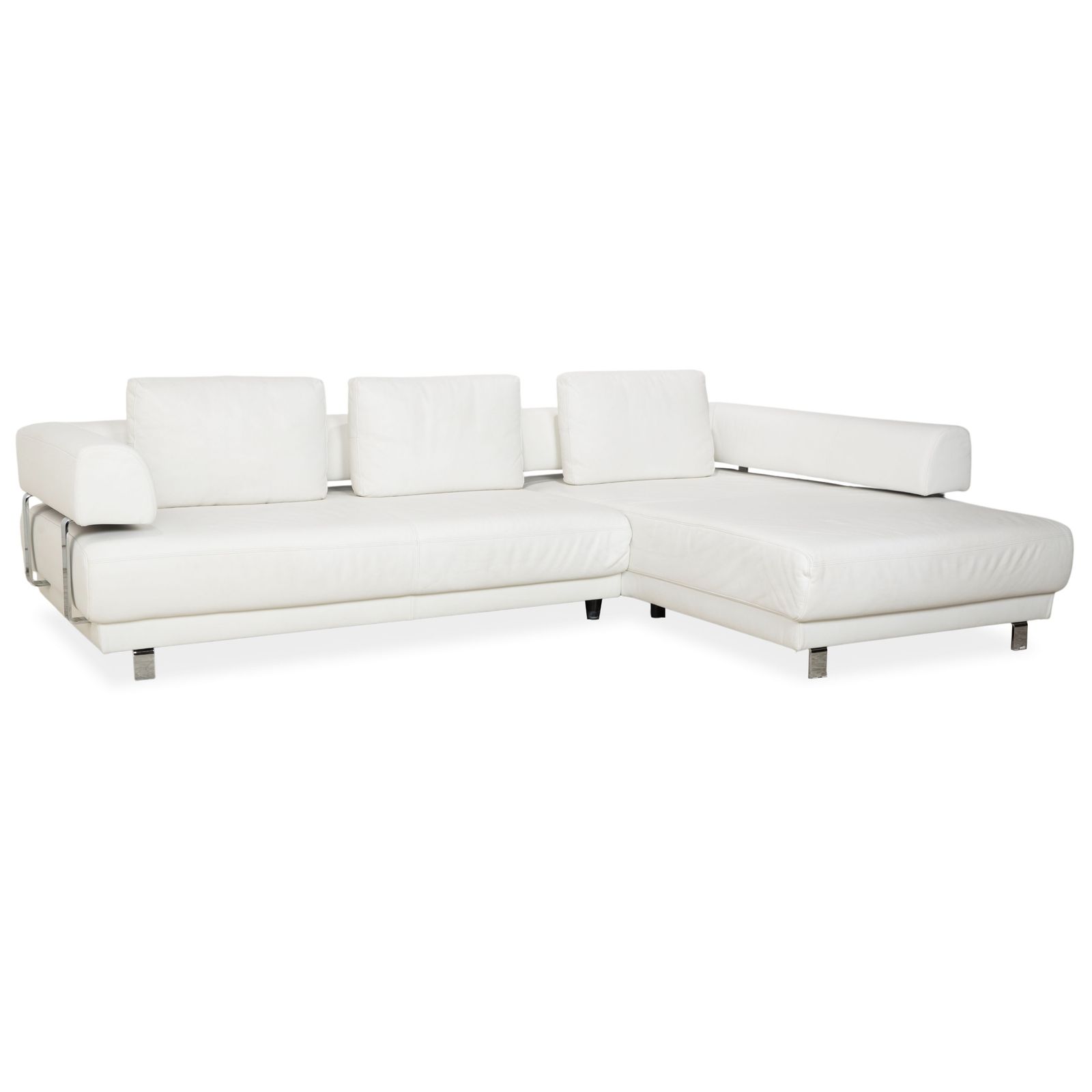 Canapé d'angle Ewald Schillig Brand Face en cuir blanc